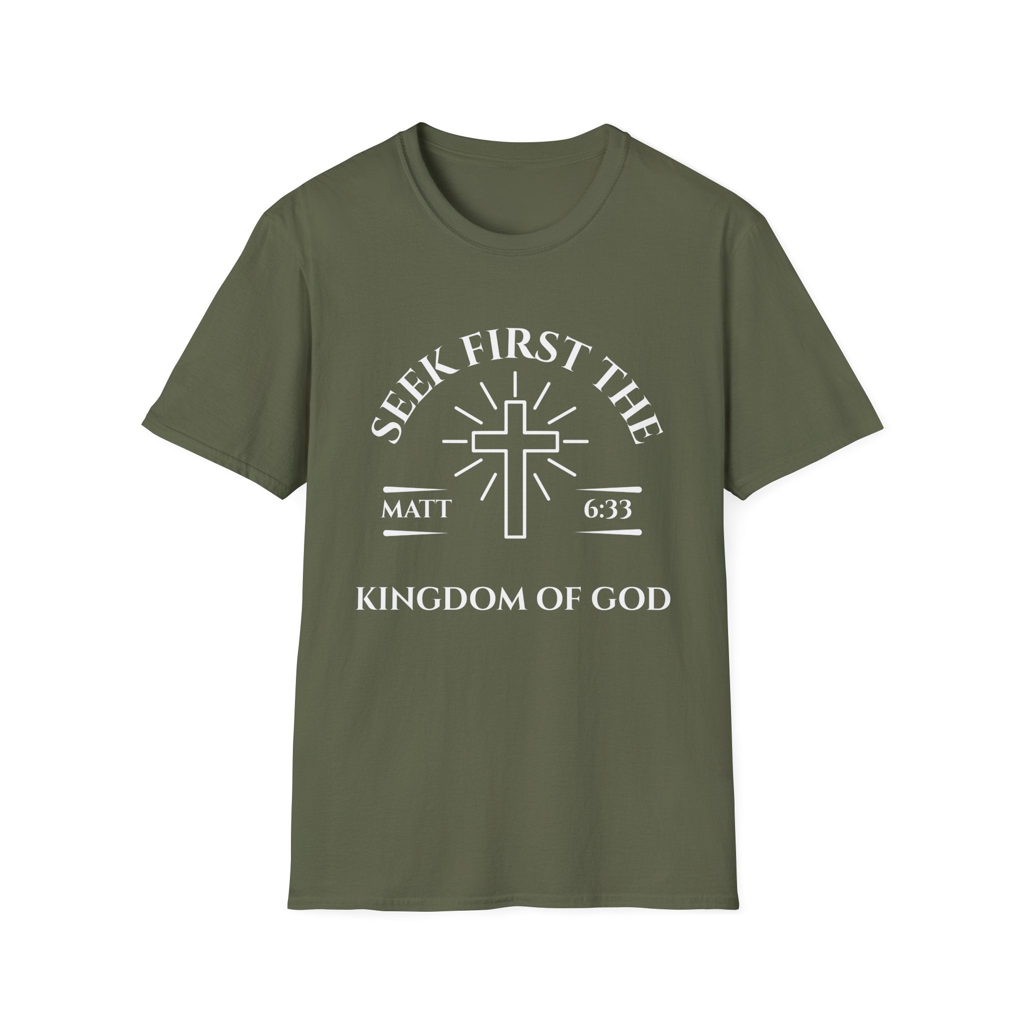 Seek First the Kingdom — Matthew 6:33 Christian T-Shirt