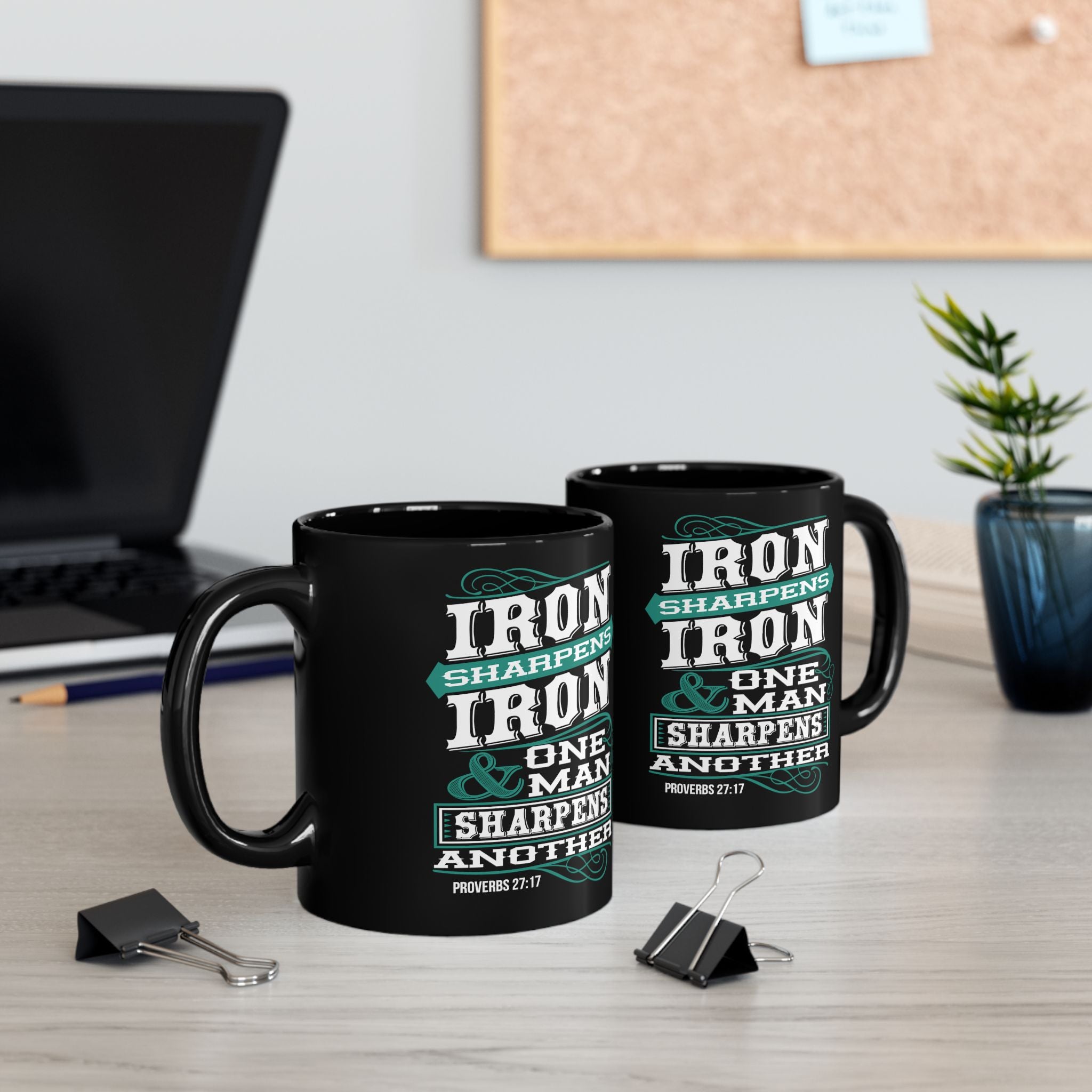 The Man's Morning Devotional Mug | Proverbs 27:17