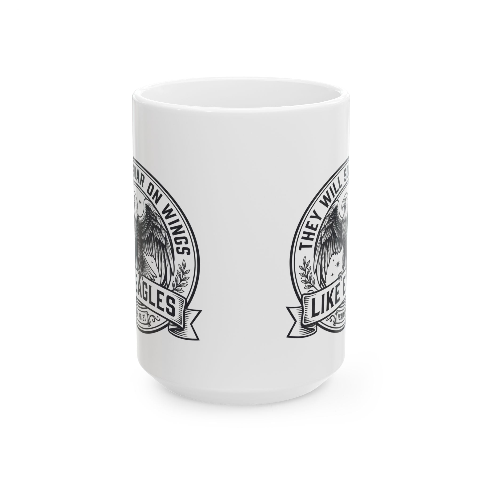 Eagle Emblem Ceramic Mug — They Will Soar on Wings Like Eagles — Isaiah 40:31