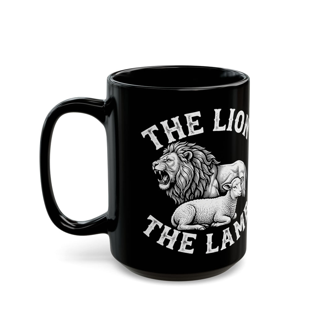 The Lion & The Lamb Black Mug — Christian Faith Coffee Mug | Zero FG