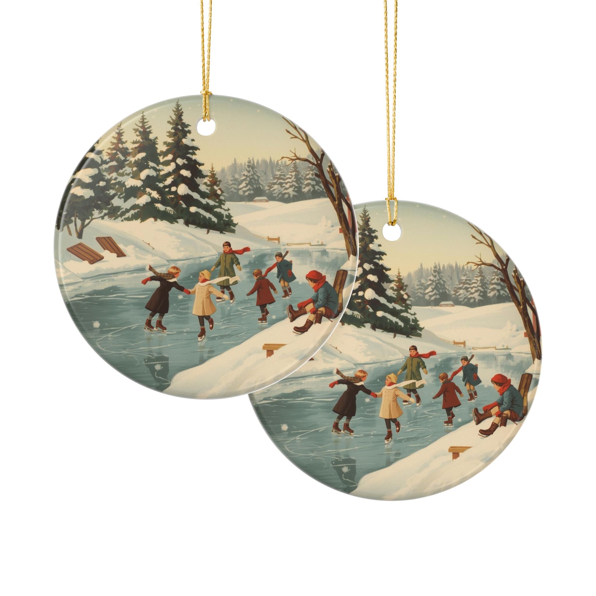 Vintage Ice Skating Ornament — Christmas Tree Decor