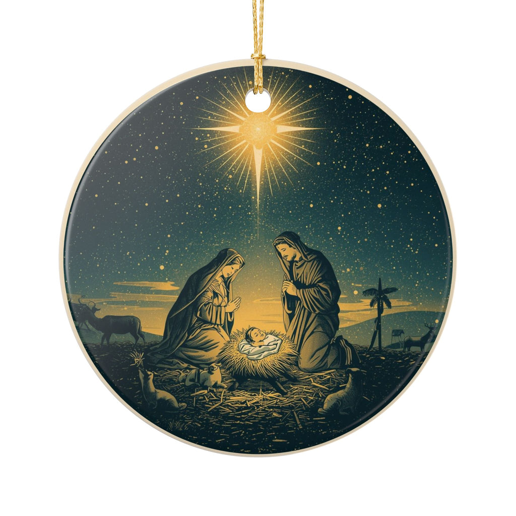 Holy Family Nativity Ceramic Ornament
