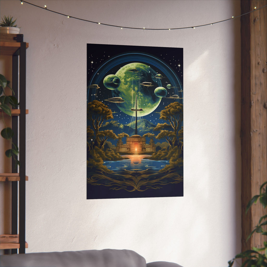 Moonrise Citadel – Retro Cosmic Gateway Poster (3 Sizes)