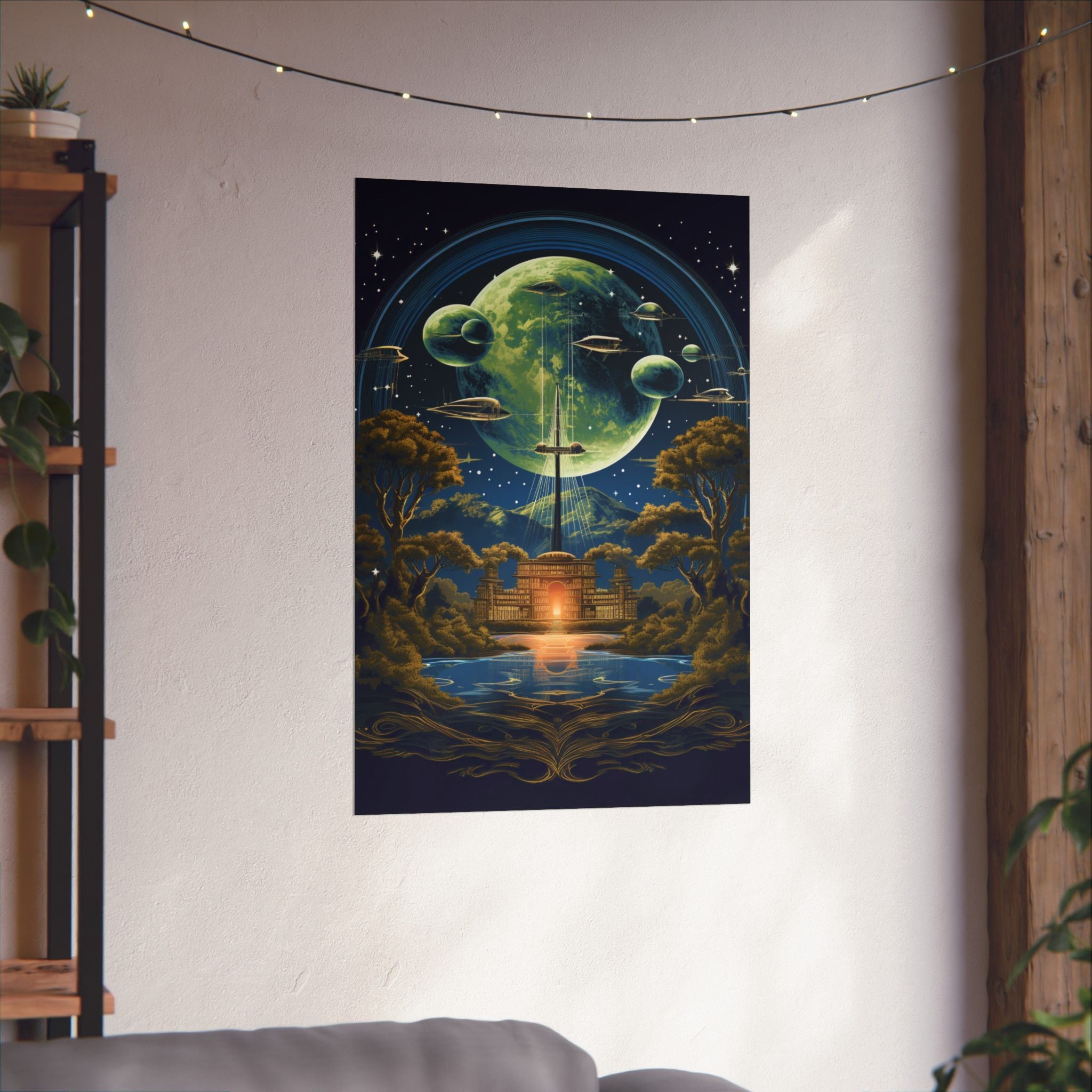 Moonrise Citadel – Retro Cosmic Gateway Poster (3 Sizes)