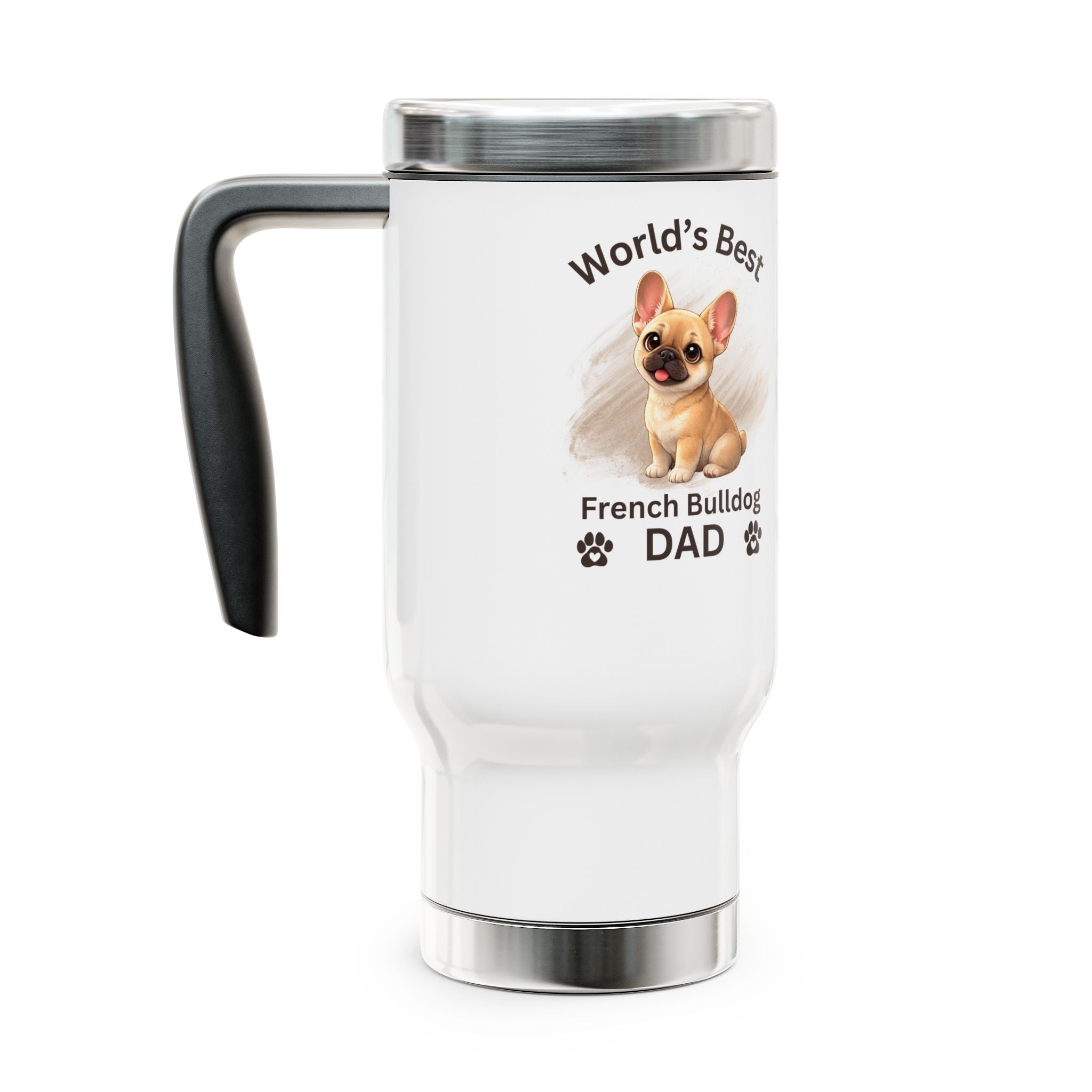 World’s Best French Bulldog Dad Travel Mug – Insulated Coffee Tumbler