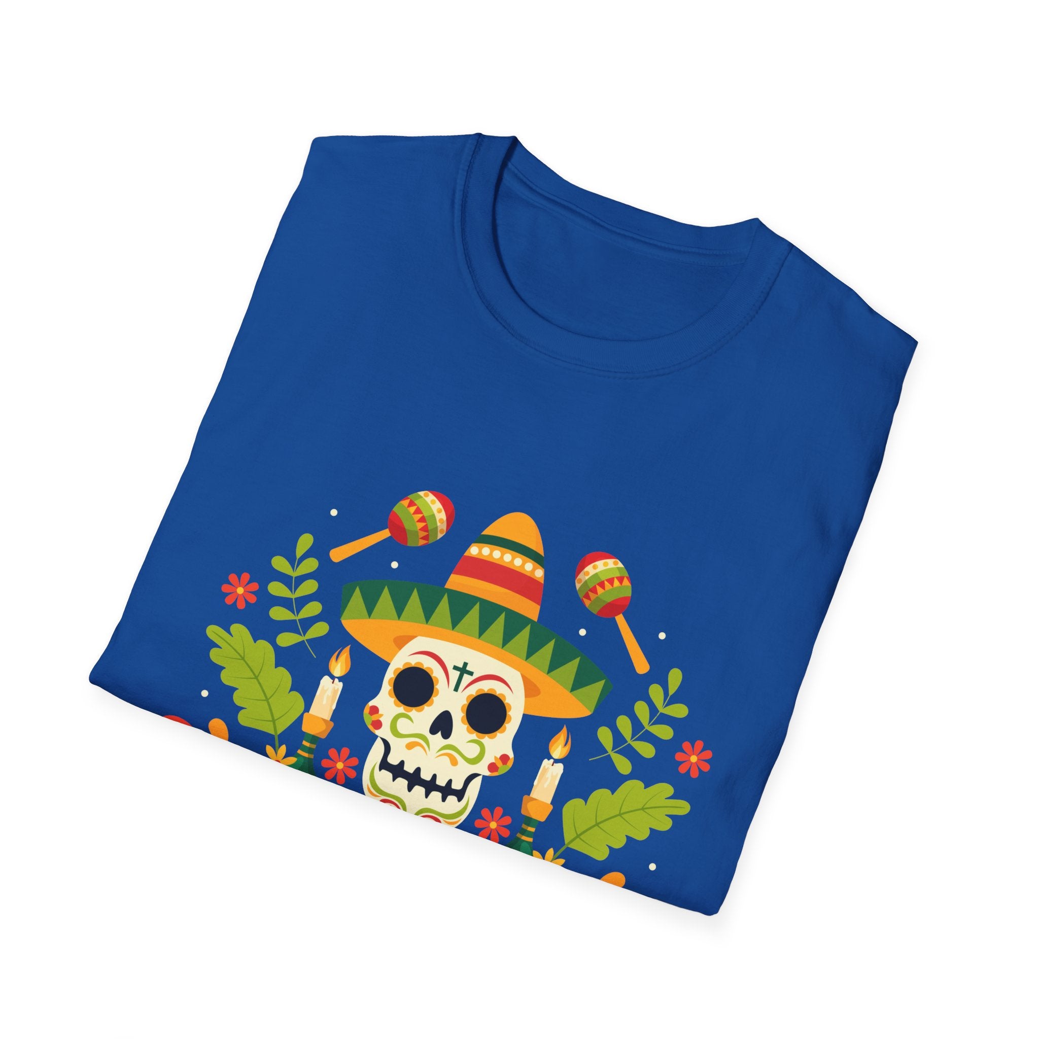 Dia de los Muertos T-Shirt, Unisex Softstyle Tee, Halloween Apparel, Mexican Celebration Shirt, Cultural Celebration Outfit, Gift Idea