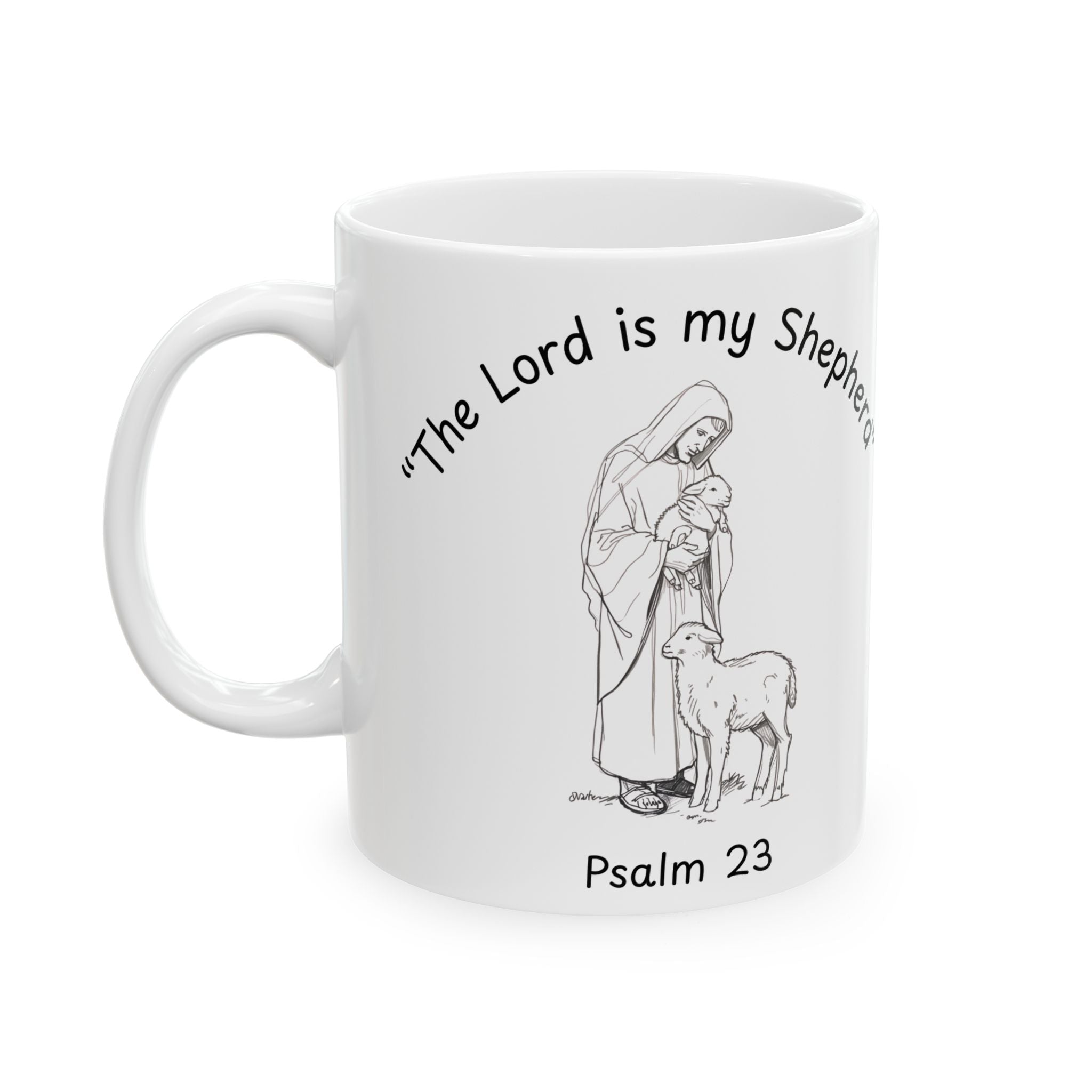 The Lord Is My Shepherd – Psalm 23 Christian Coffee Mug.