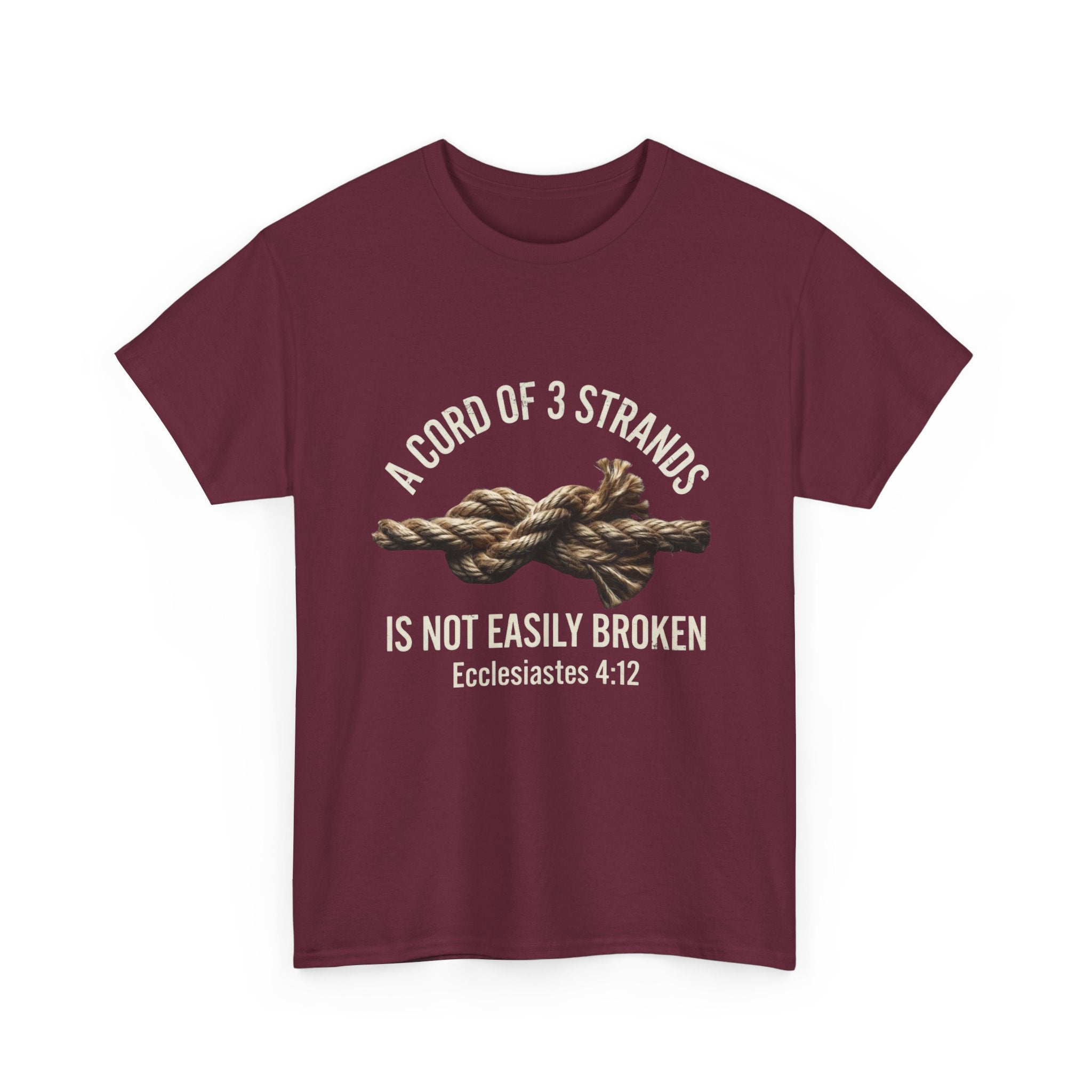 A Cord of 3 Strands T-Shirt — Ecclesiastes 4:12 — Christian Faith Tee