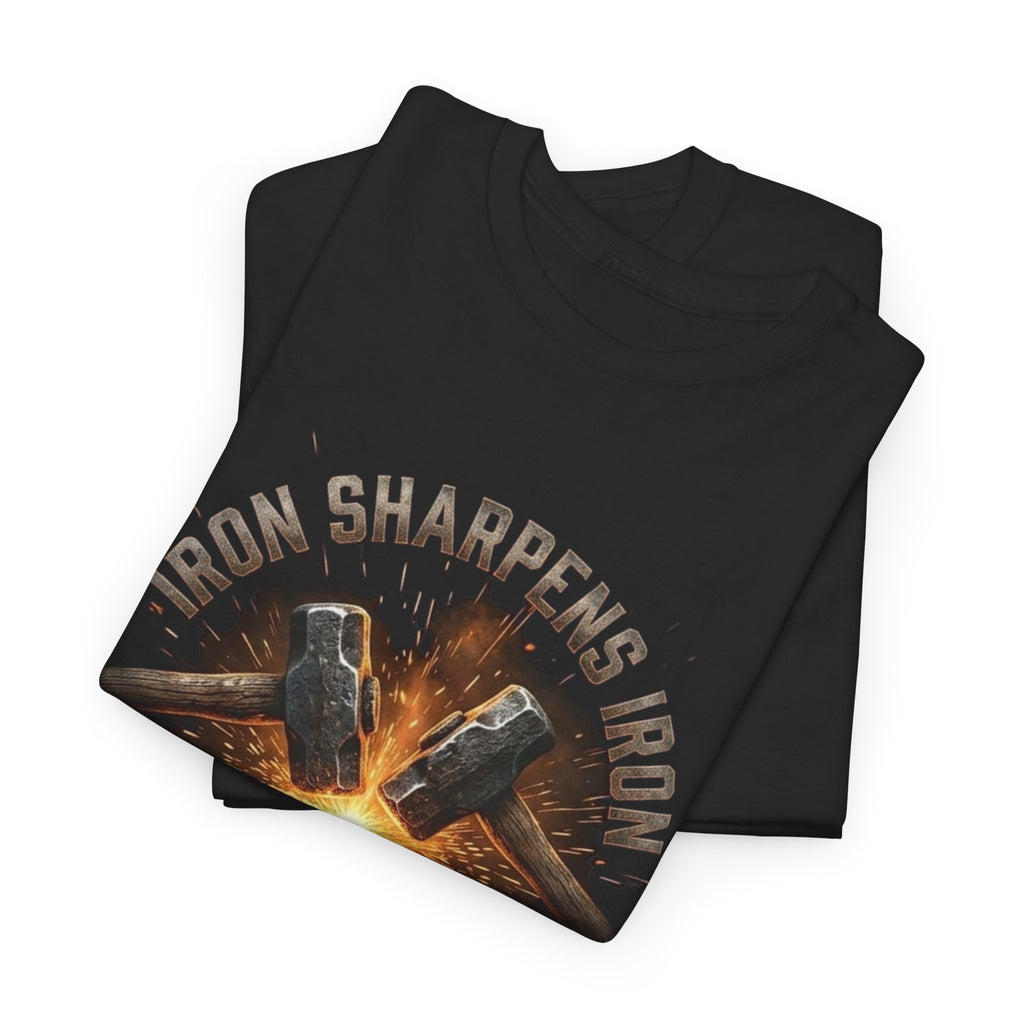 Iron Sharpens Iron Premium Heavyweight Tee - Proverbs 27:17