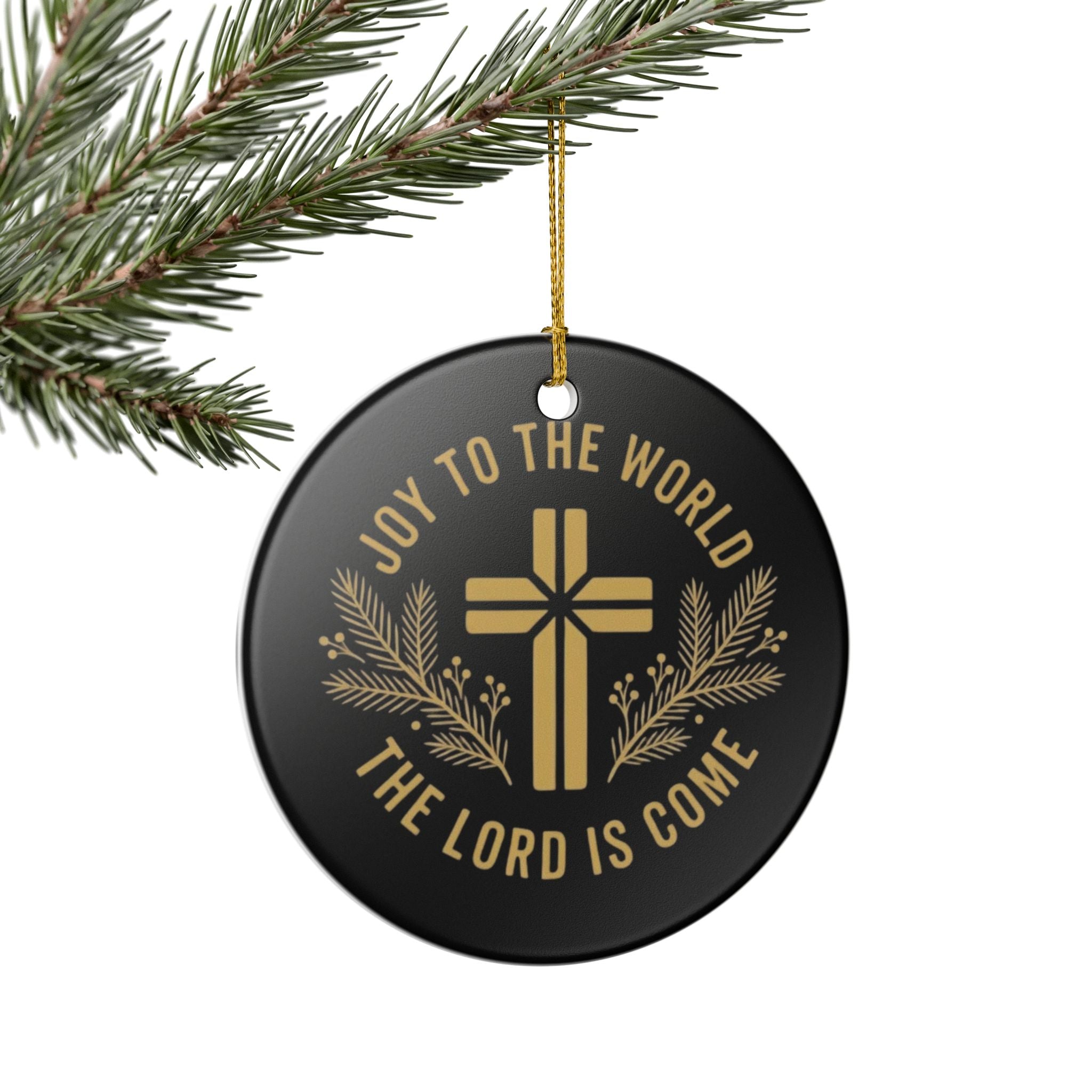 Joy to the World Ceramic Christmas Ornament