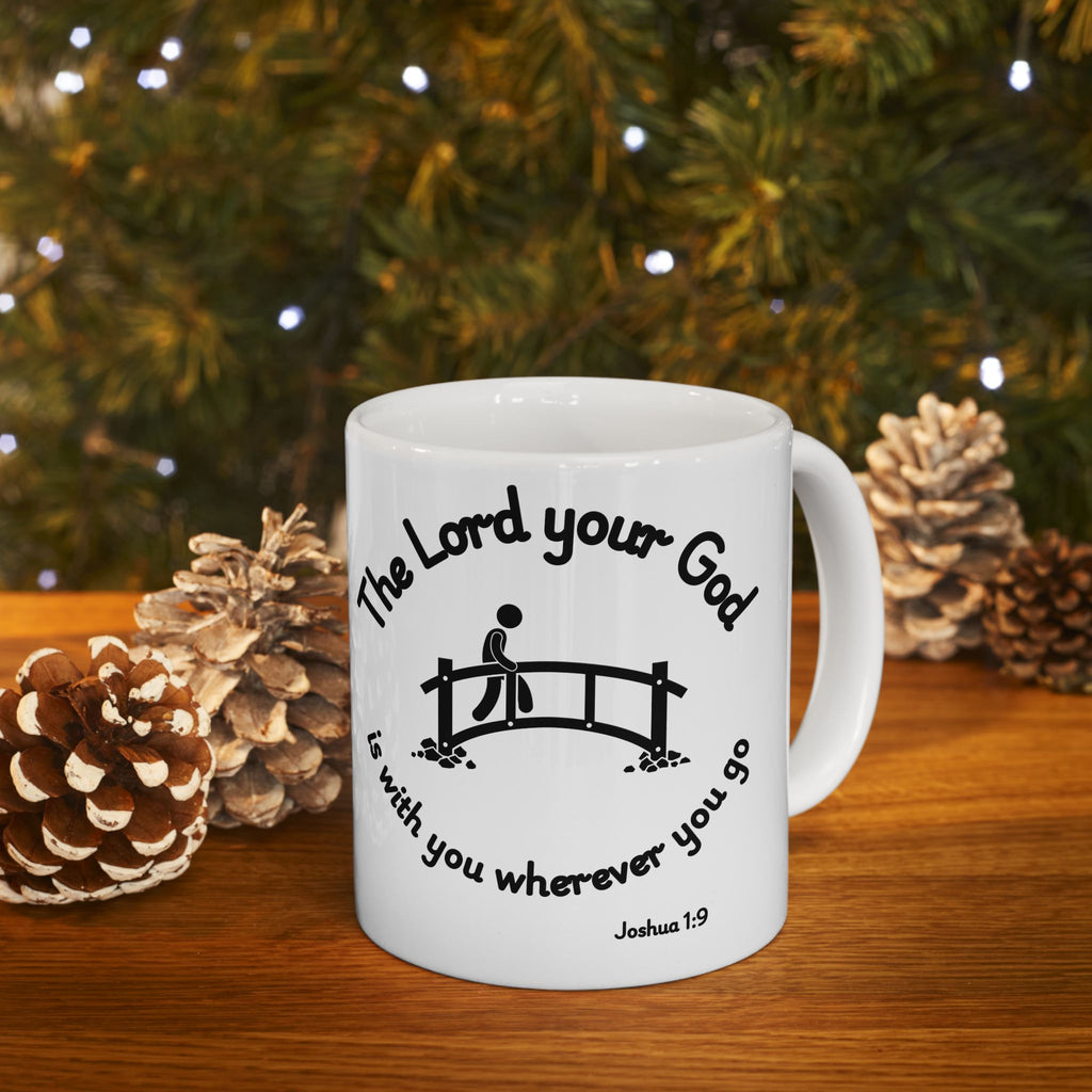 God Walks With You Always Christian Coffee Mug – Inspirational Bible Verse Gift – 11oz & 15oz