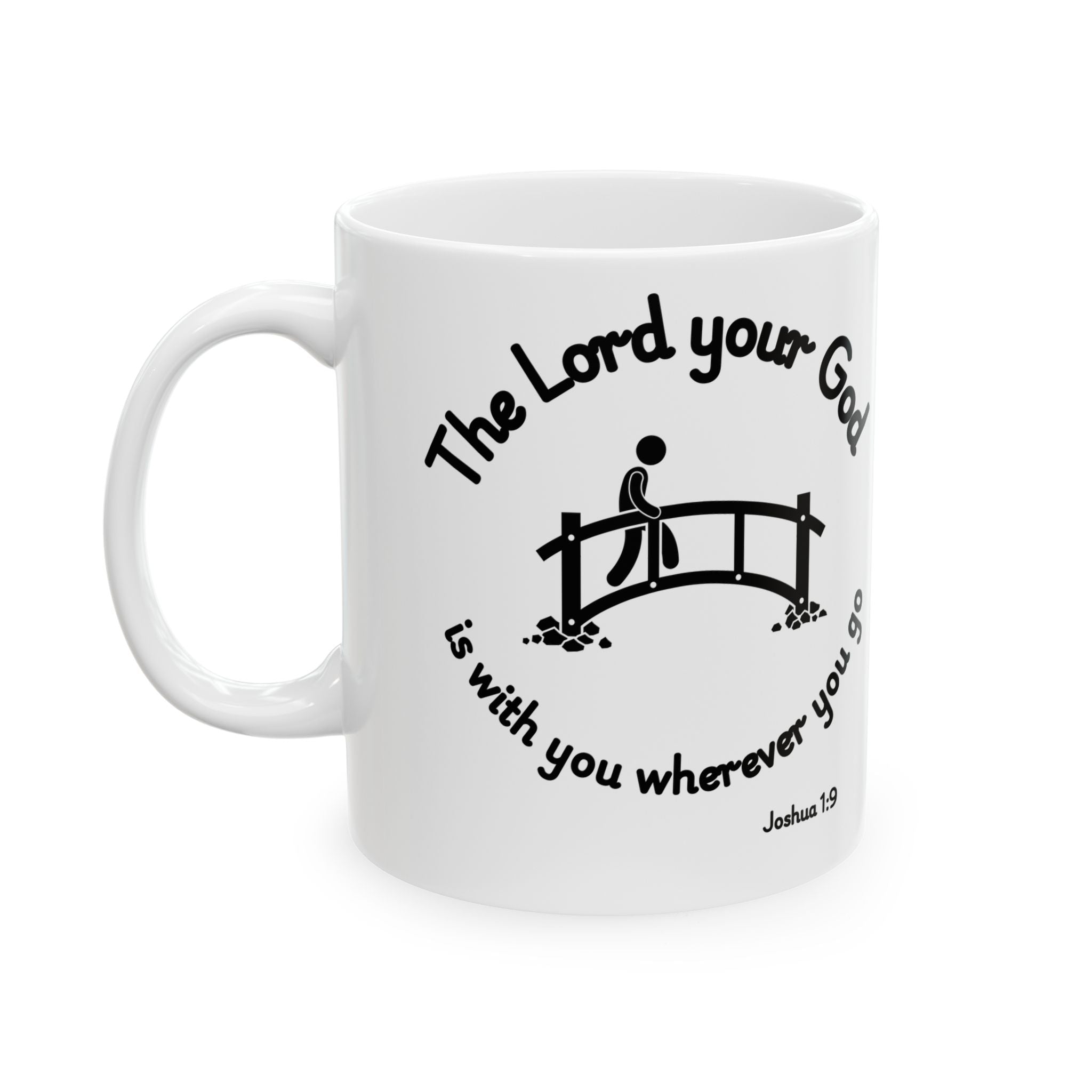 God Walks With You Always Christian Coffee Mug – Inspirational Bible Verse Gift – 11oz & 15oz