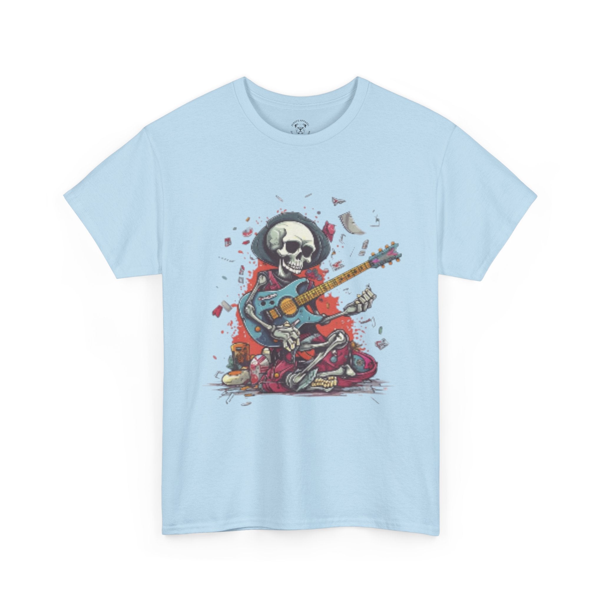 Skull Guitarist Tee - Premium Rock & Roll Skeleton Graphic T-Shirt