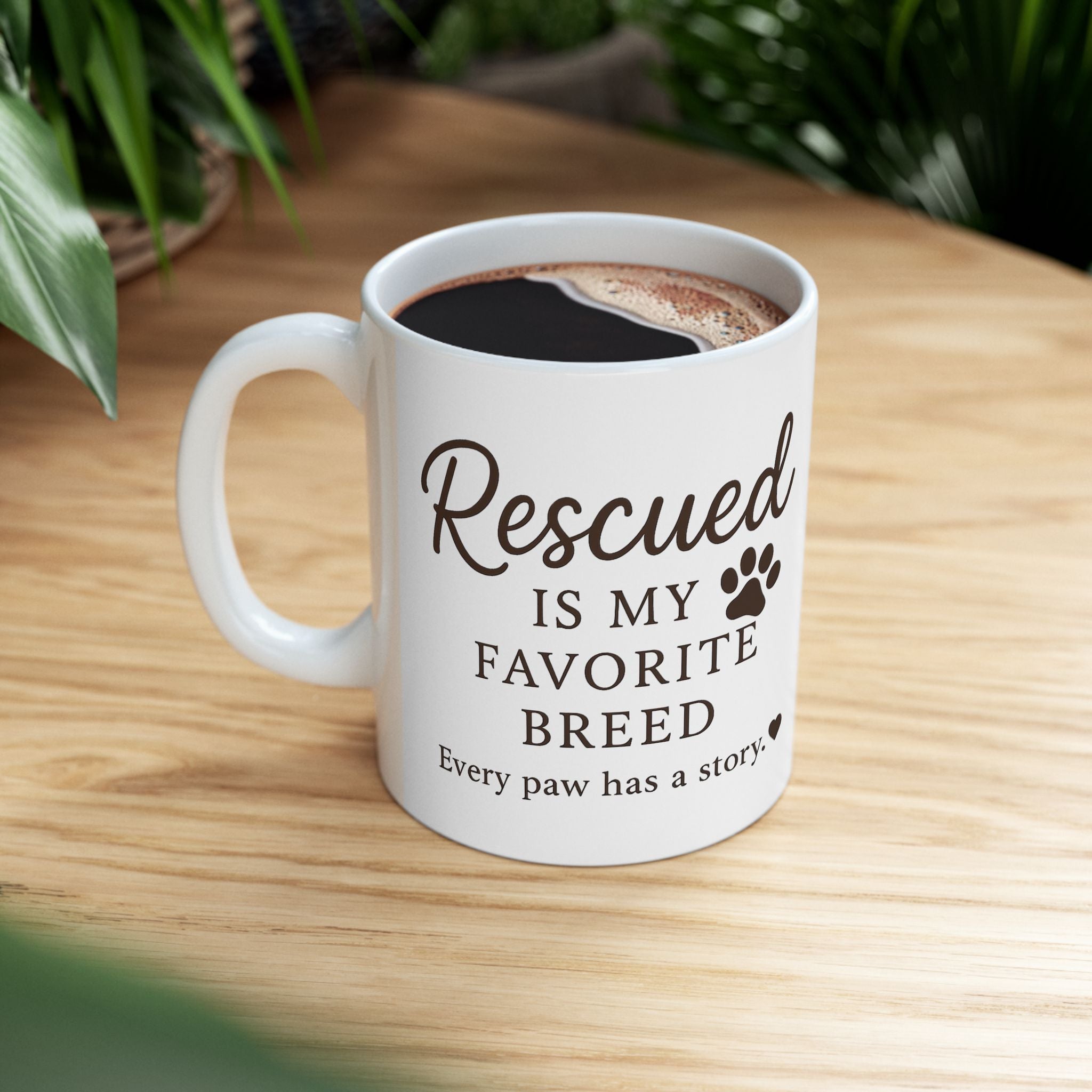 Rescued Is My Favorite Breed - Premium Coffee Mug