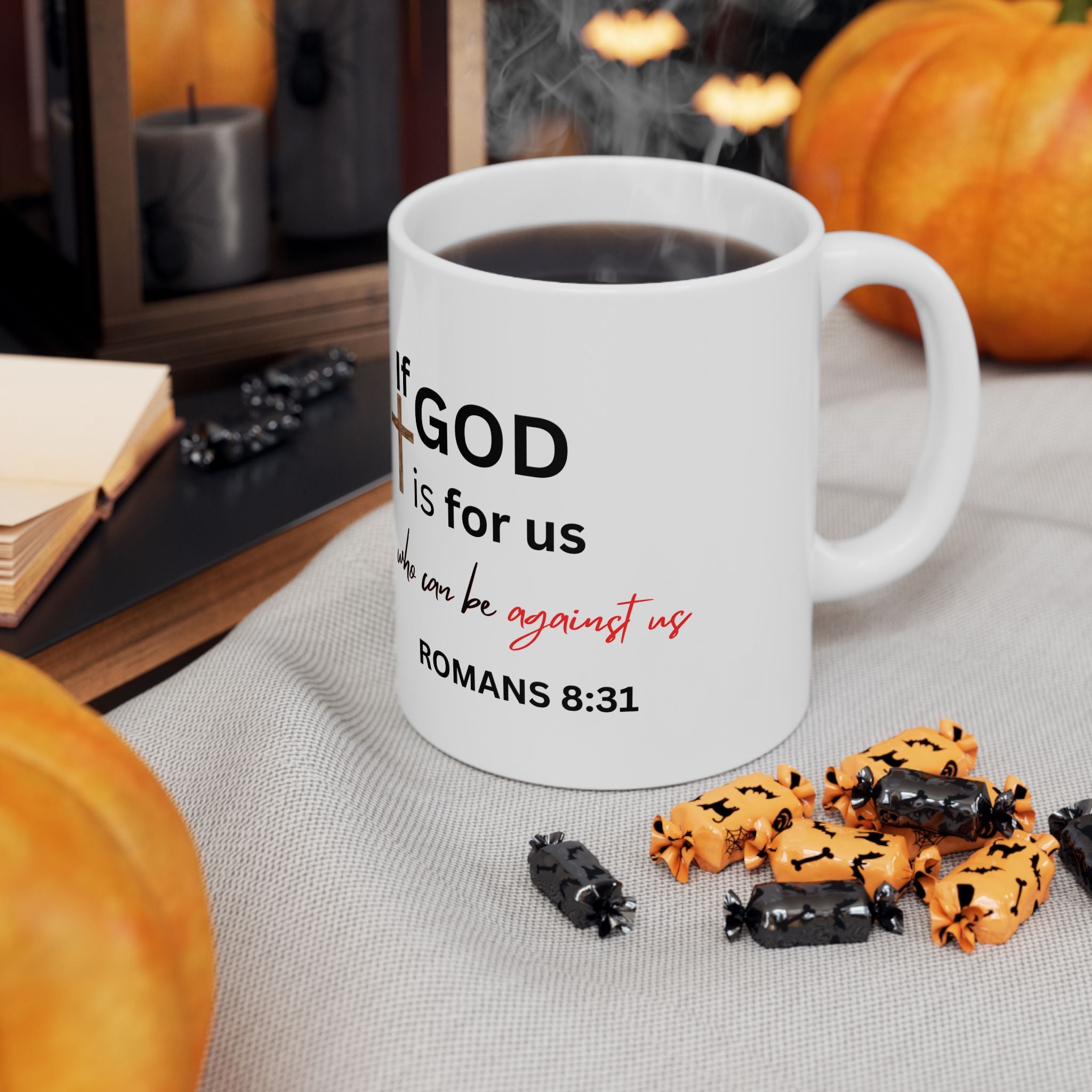 If God Is for Us Scripture Mug – Romans 8:31 Christian Coffee Cup
