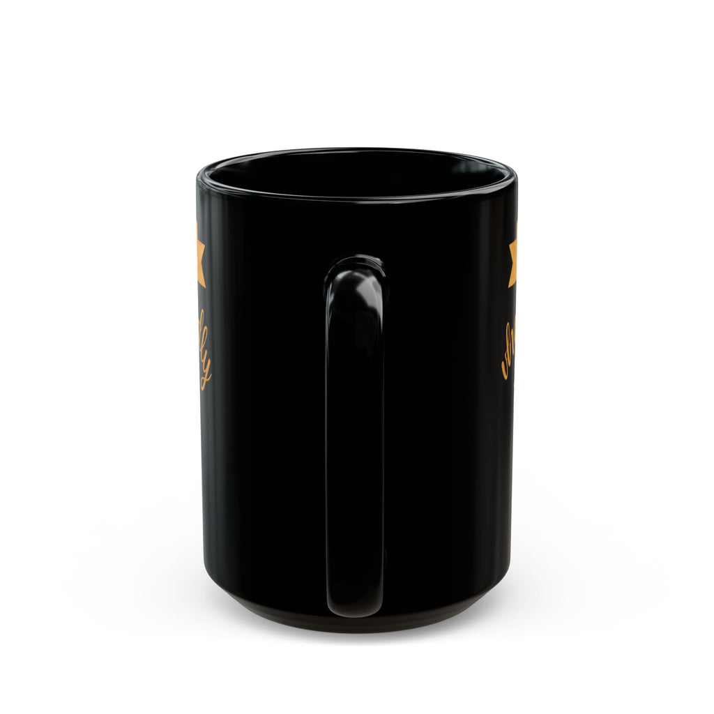 Serve Wholeheartedly" Premium Black Mug — Ephesians 6:7