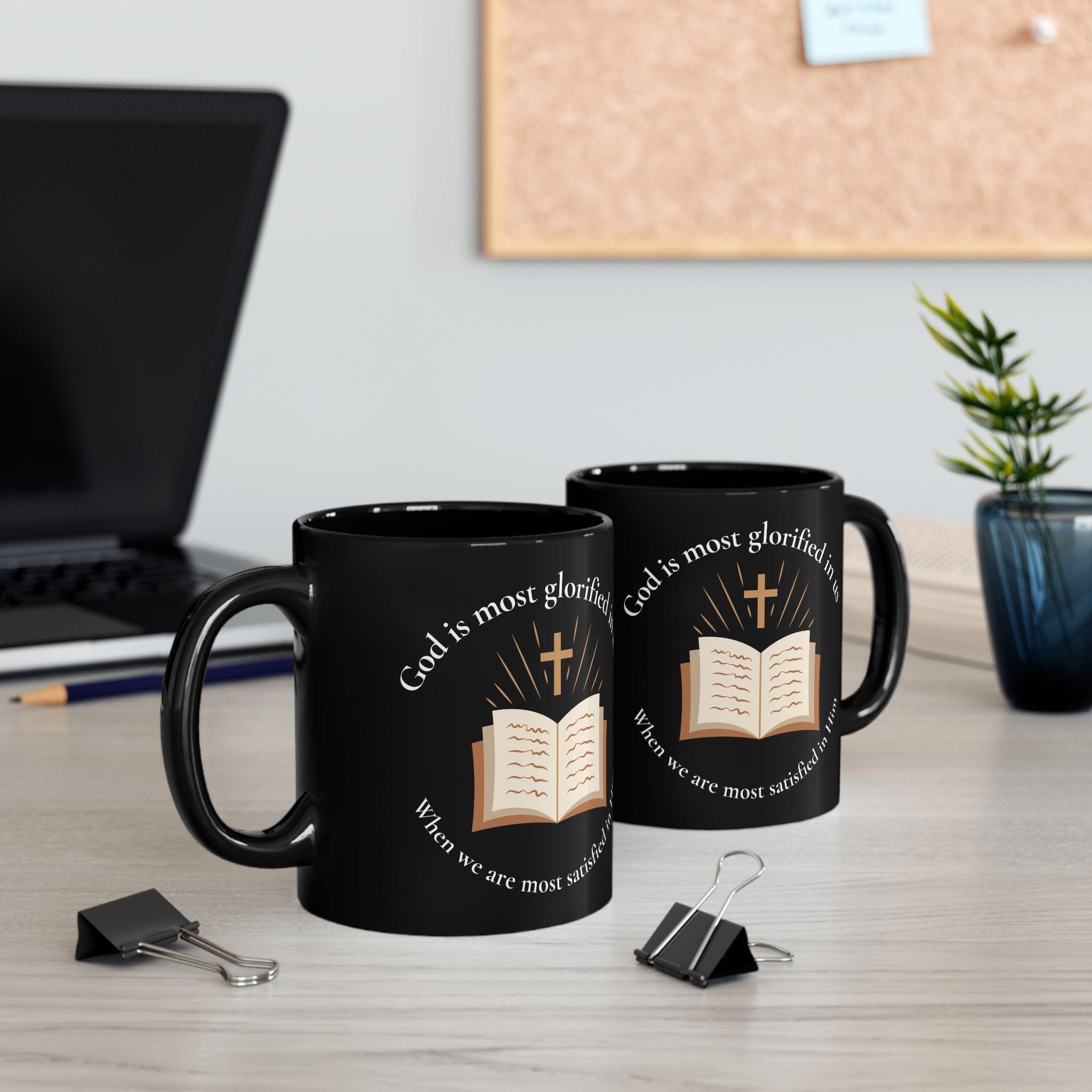 Christian Joy Mug – “God Is Most Glorified in Us” | Inspiring Faith & Daily Encouragement