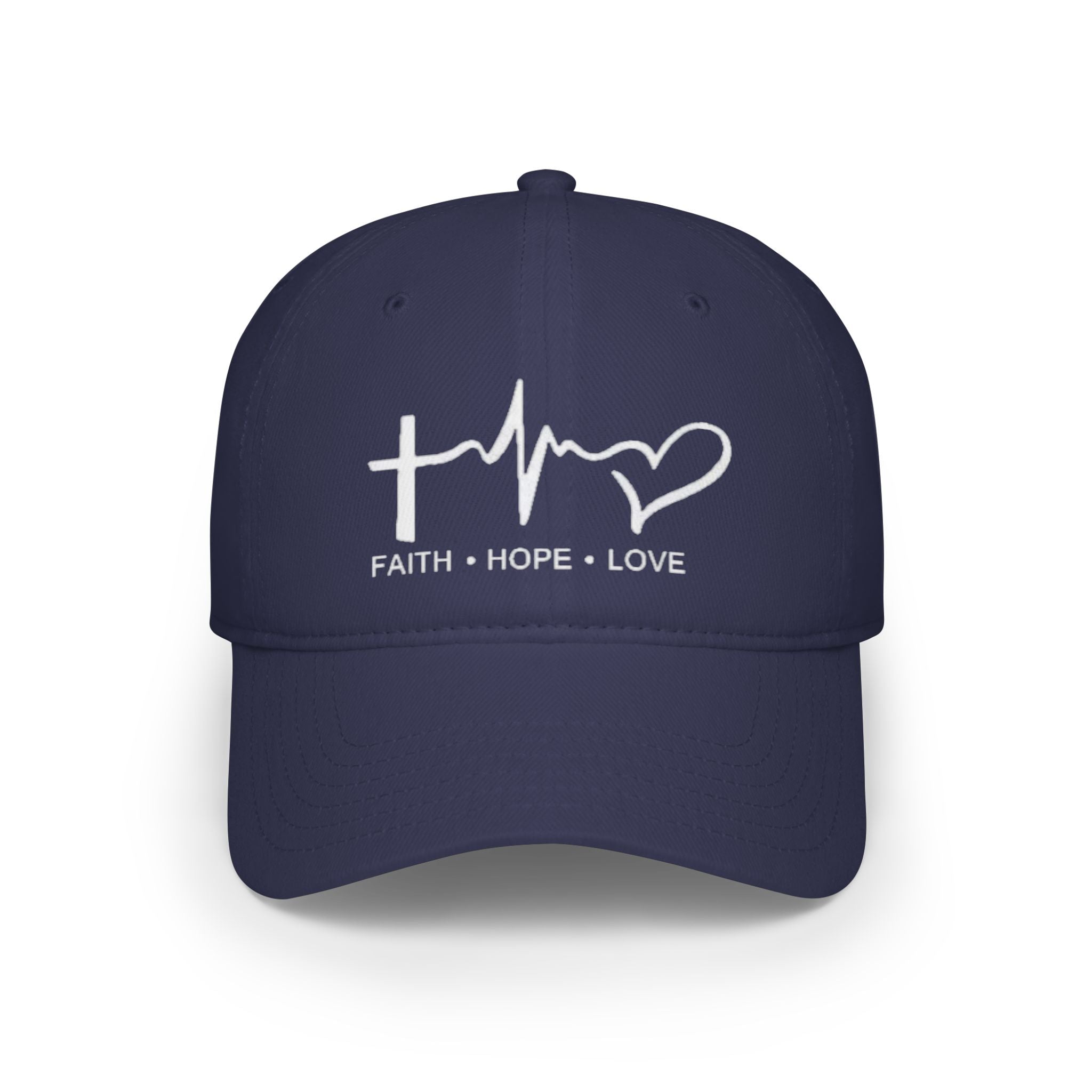 Faith Hope Love Low Profile Baseball Cap, Inspirational Hat, Gift for Him/Her, Everyday Wear, Cap for Spiritual Beliefs