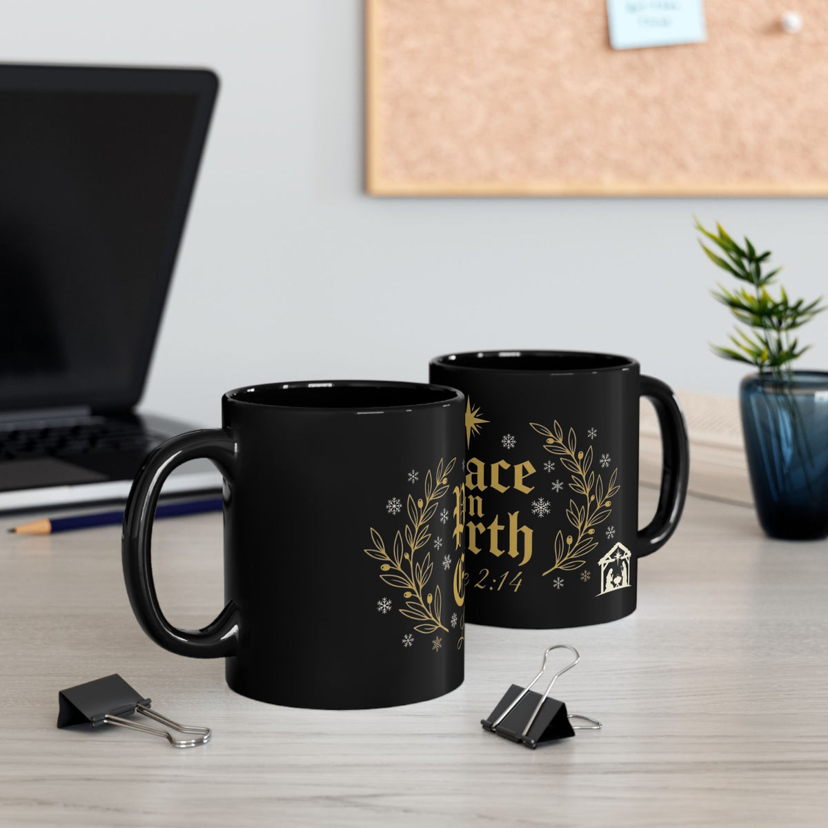 Peace on Earth Mug — Luke 2:14 | Faith Christmas Coffee Cup