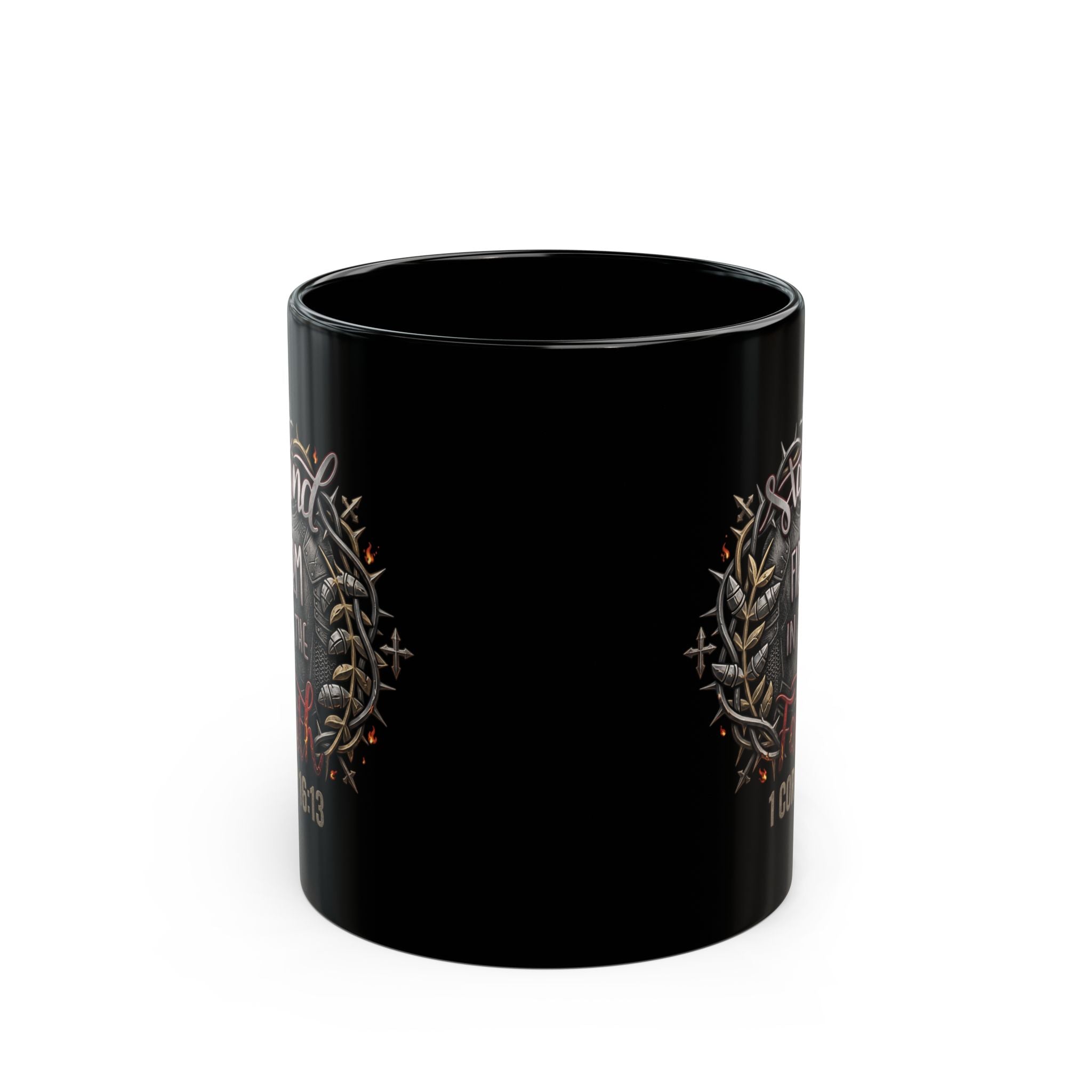 Stand Firm In The Faith Black Mug