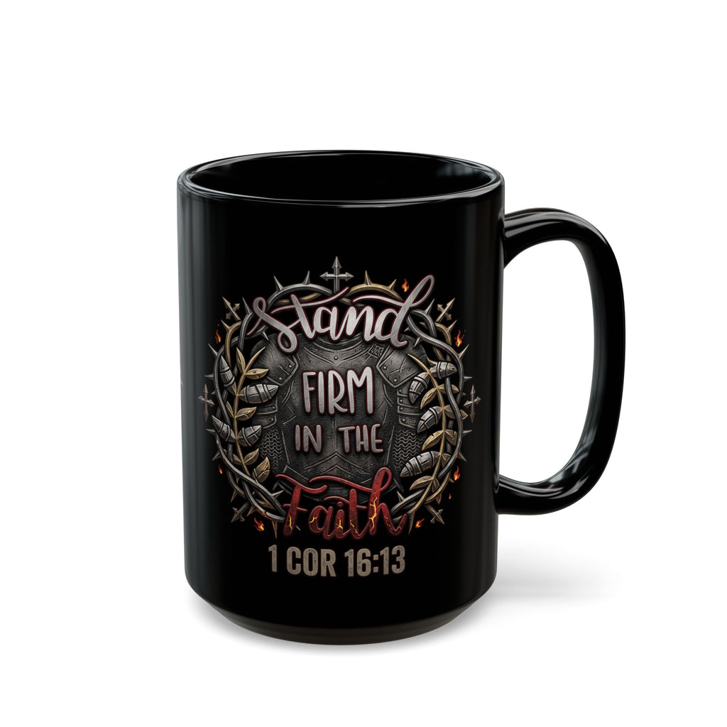Stand Firm In The Faith Black Mug