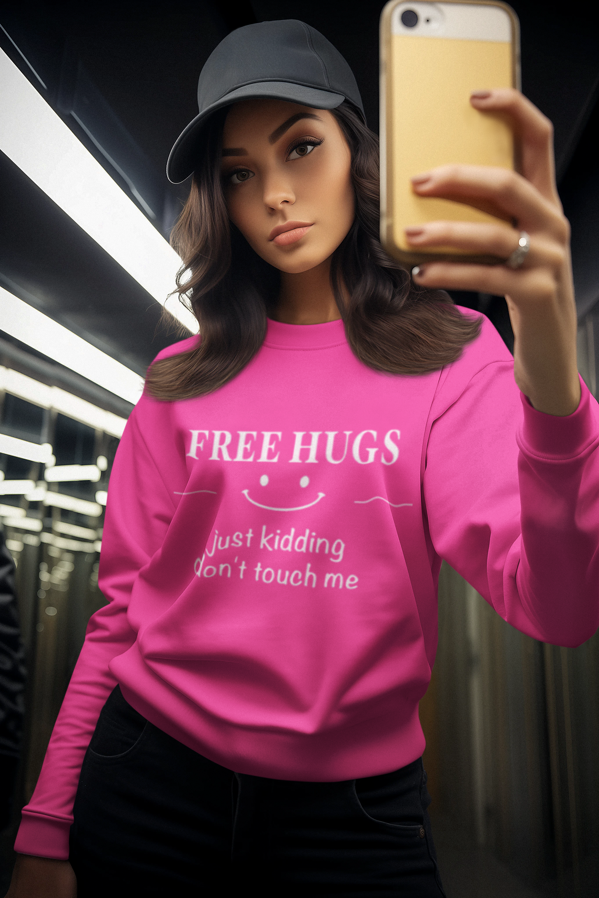 Free Hugs (Just Kidding) Funny Sweatshirt