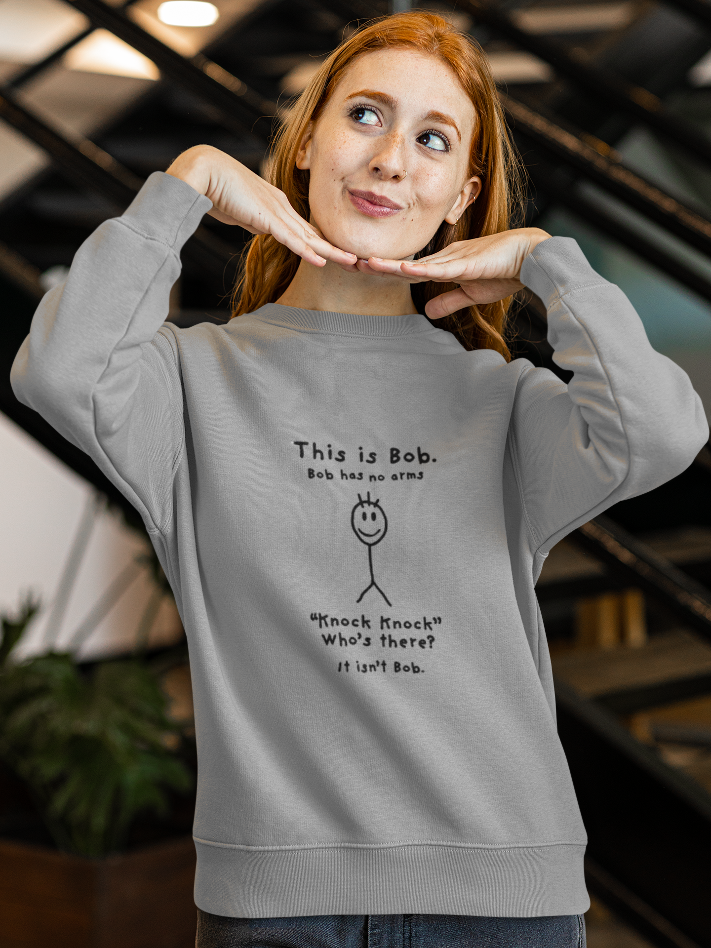 This Is Bob Funny Stick Figure Sweatshirt – Dark Humor Joke