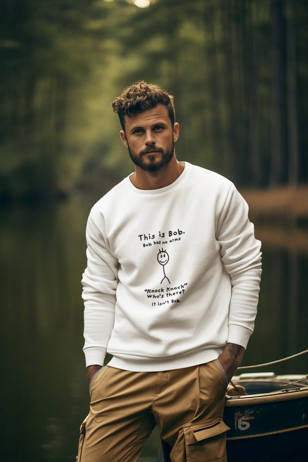 This Is Bob Funny Stick Figure Sweatshirt – Dark Humor Joke
