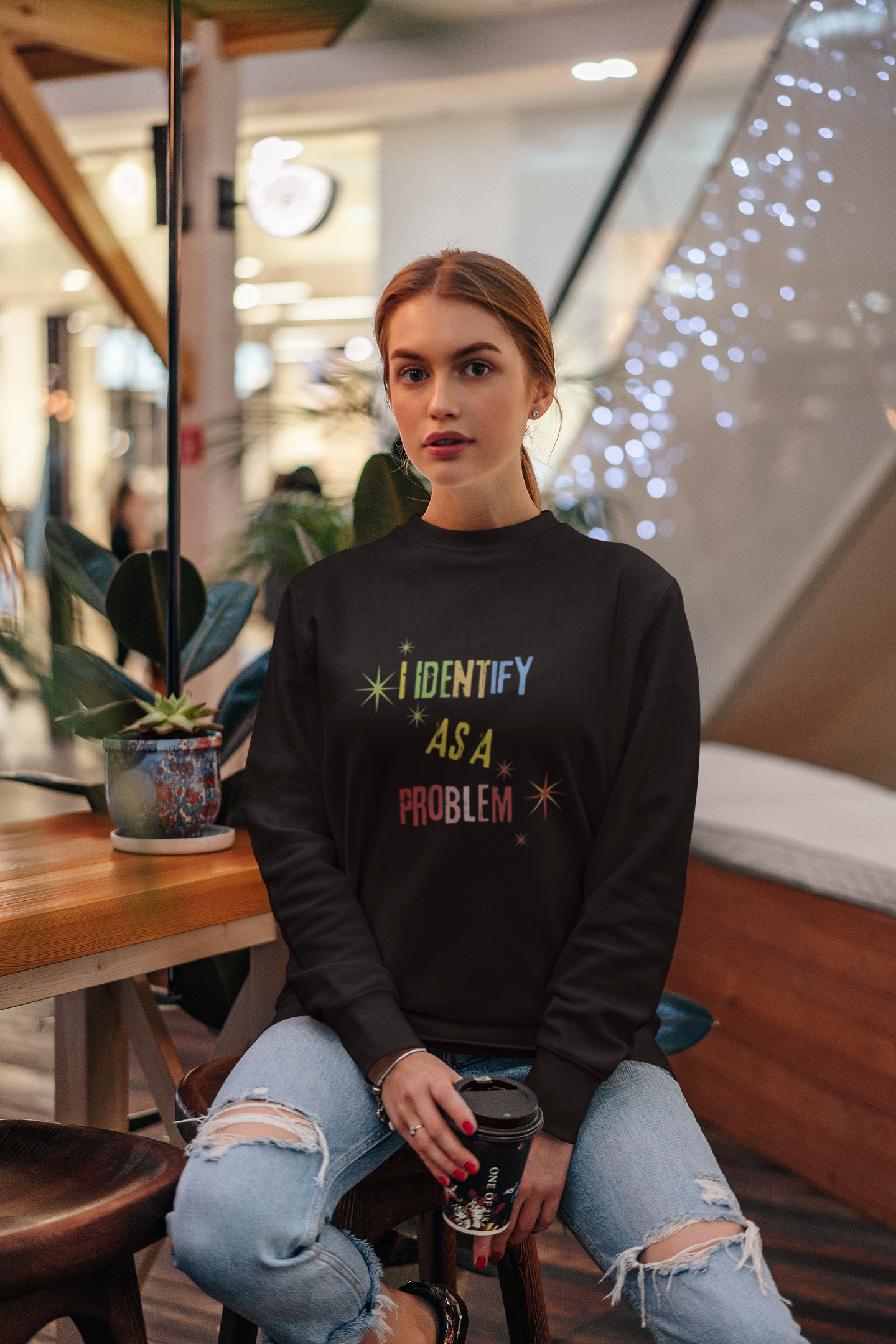 I Identify As a Problem Crewneck Sweatshirt