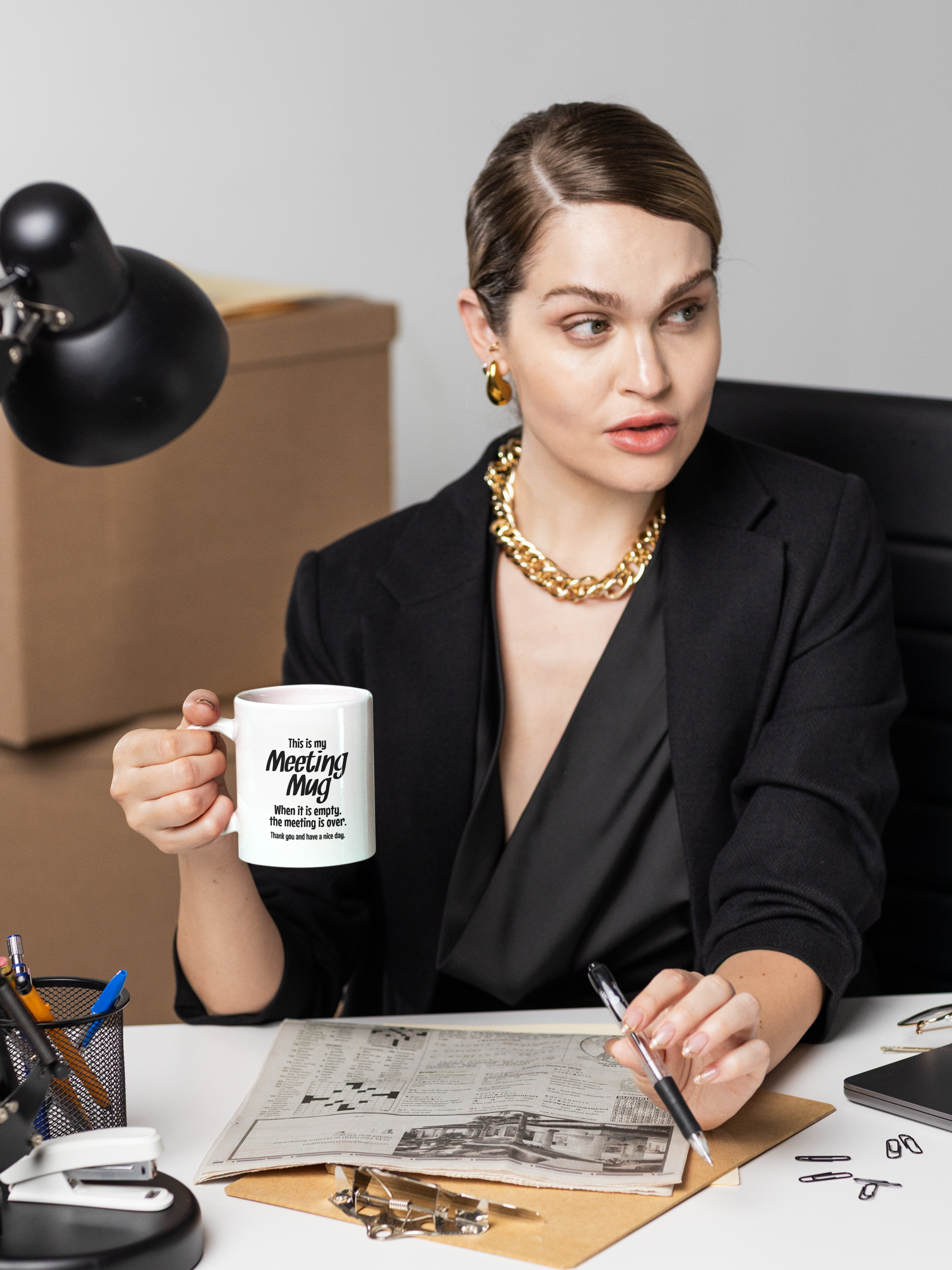 Humorous Meeting Mug, Coffee Cup, Gift for Office Workers