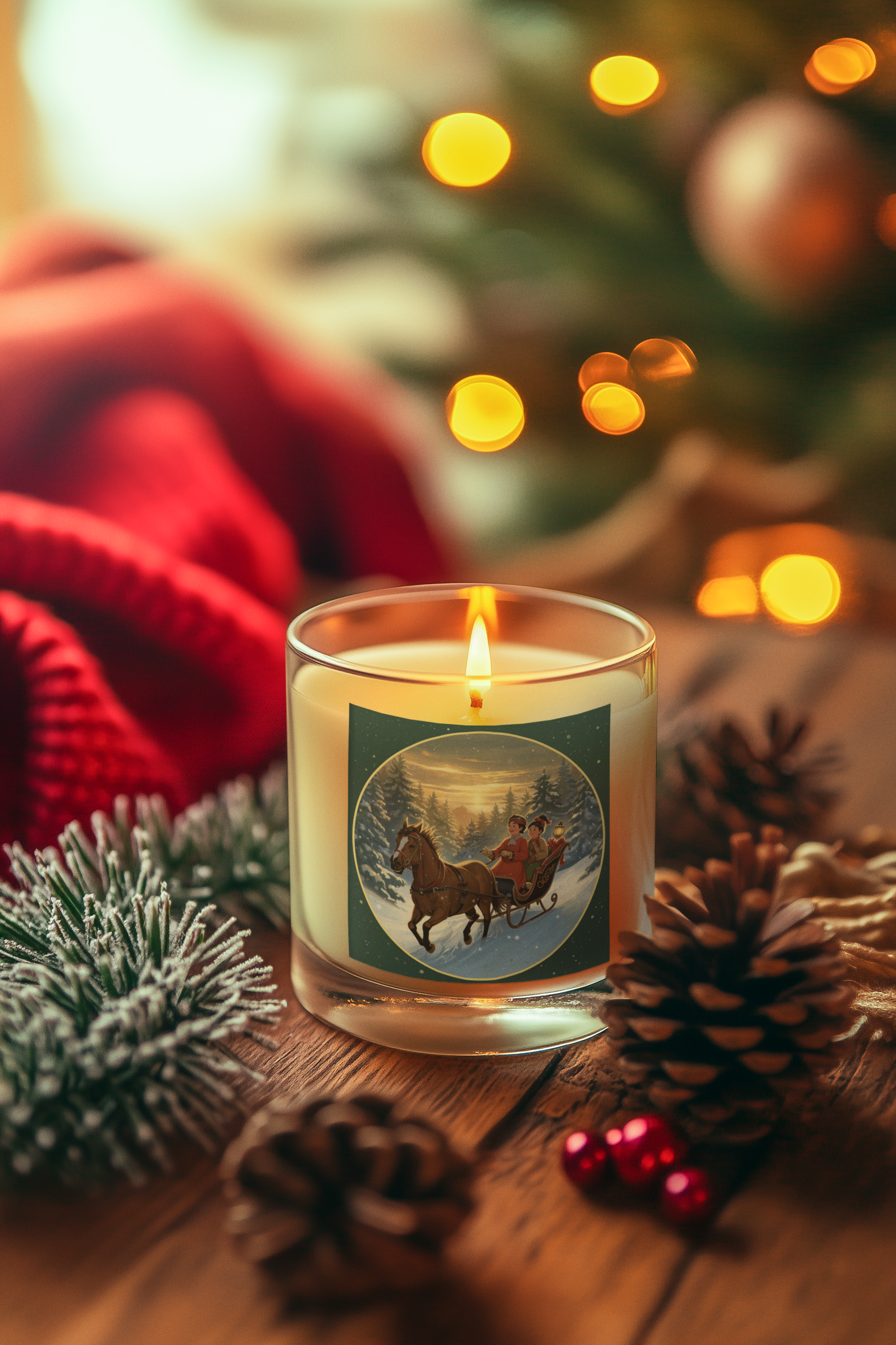 Winter Sleigh Candle – Cozy Holiday Jar (4oz/9oz)