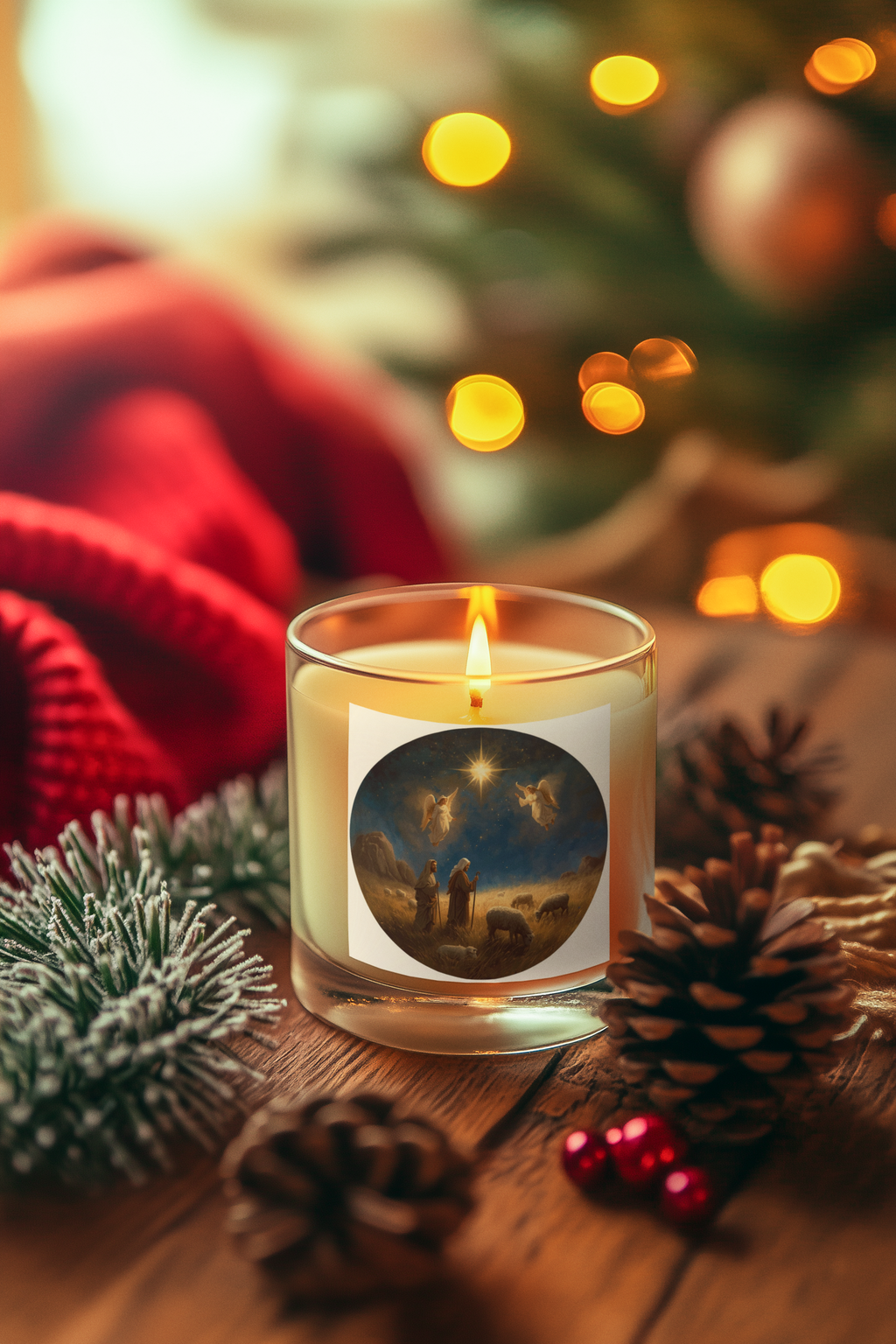 Nativity Night Candle — Shepherds & Star (4oz/9oz)