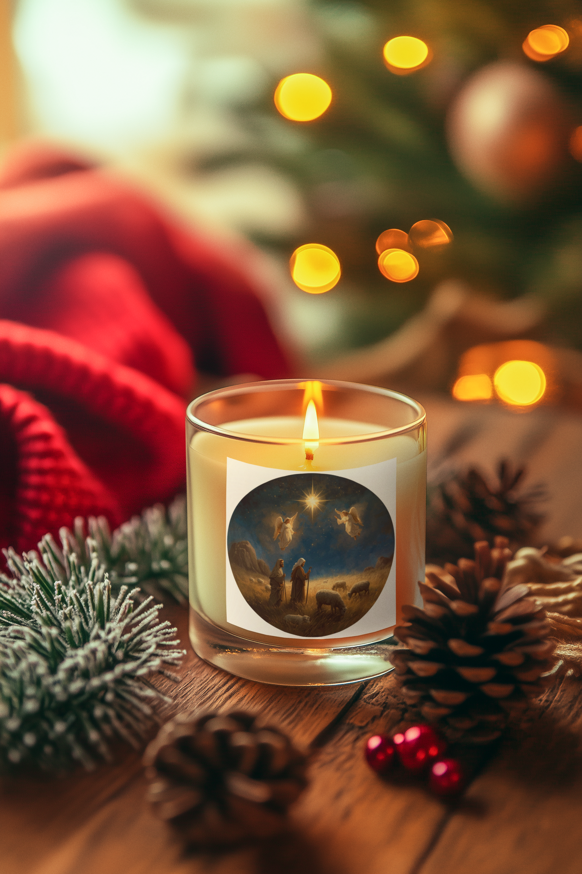 Nativity Night Candle — Shepherds & Star (4oz/9oz)