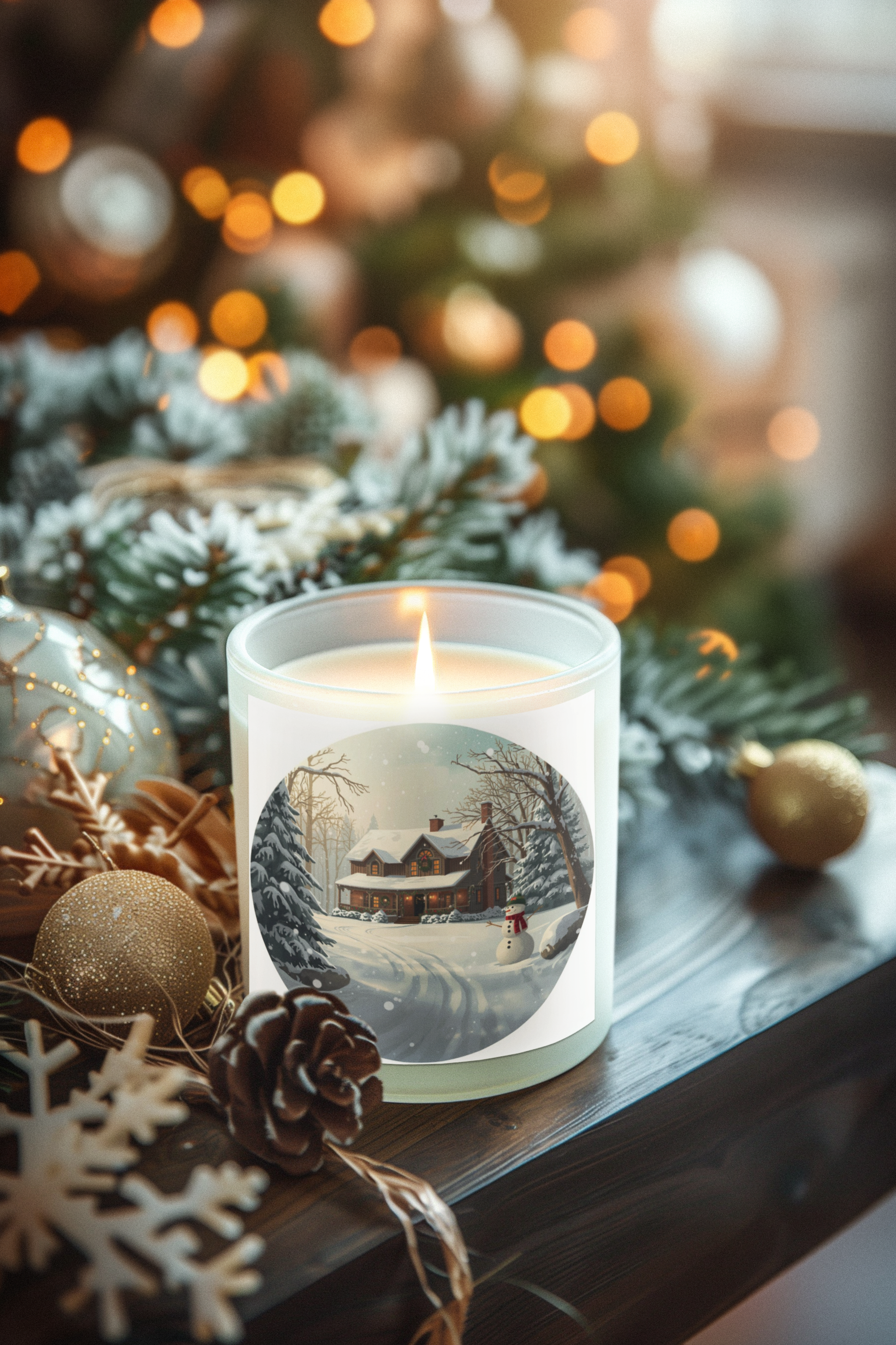 Winter Snow House Candle — Holiday Jar (4oz / 9oz)
