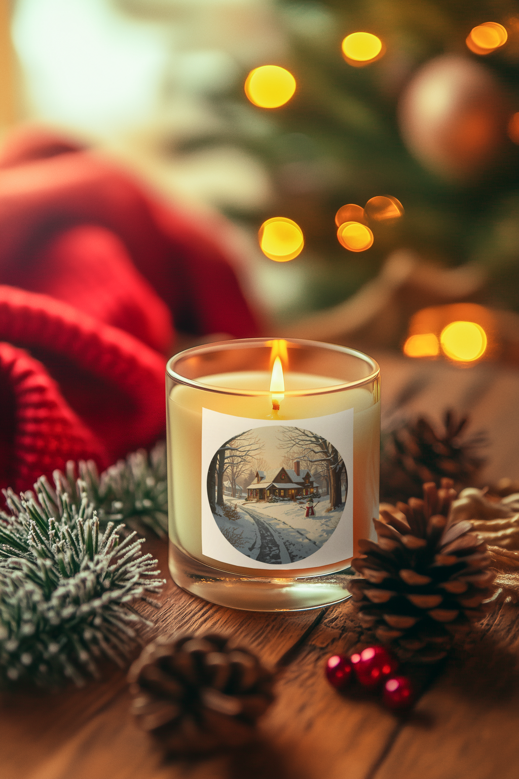 Winter Cottage Candle — Cozy Holiday Glow (4oz/9oz)