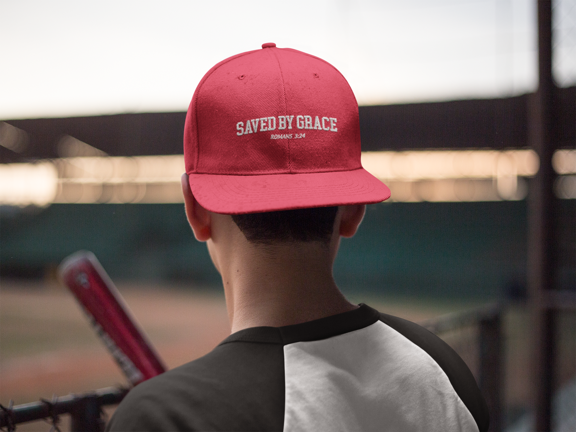 Saved By Grace Baseball Cap – Romans 3:24