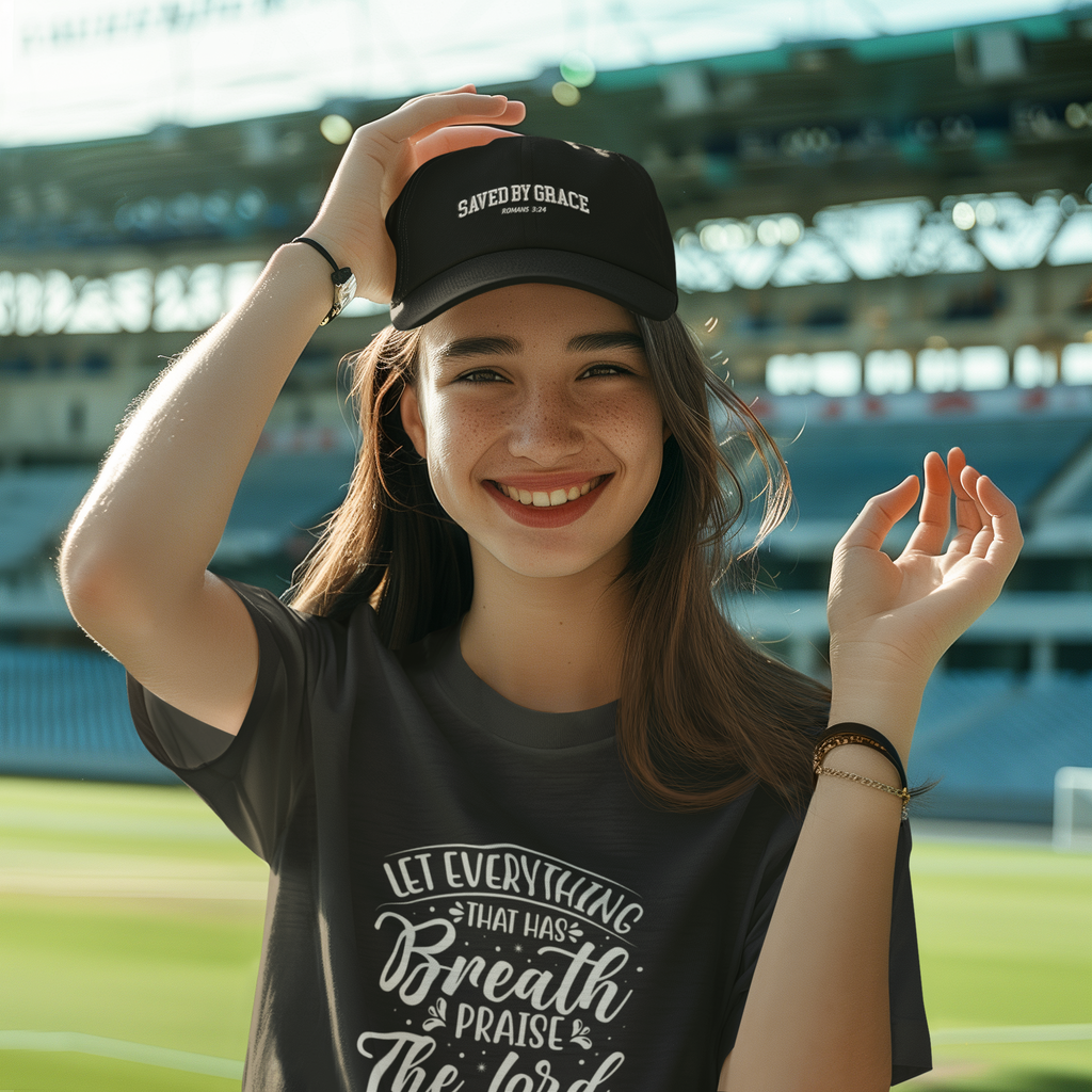 Saved By Grace Baseball Cap – Romans 3:24