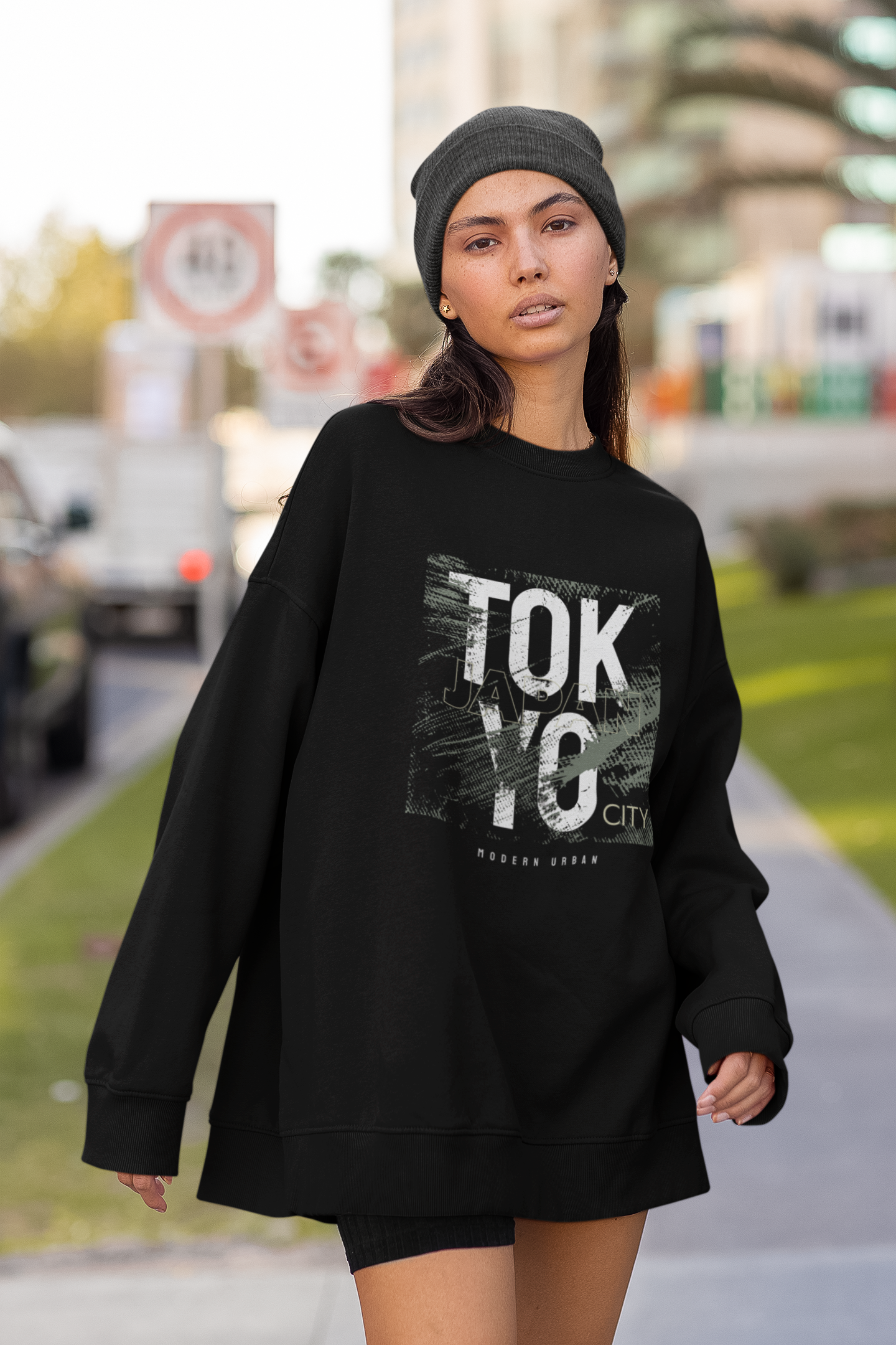 Tokyo Urban Streetwear Crewneck Sweatshirt