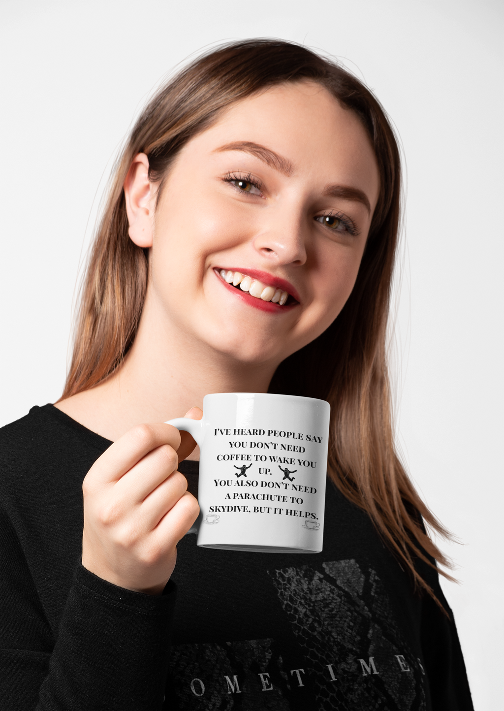 Coffee Helps — Funny Skydiving Parachute Mug (11oz / 15oz)