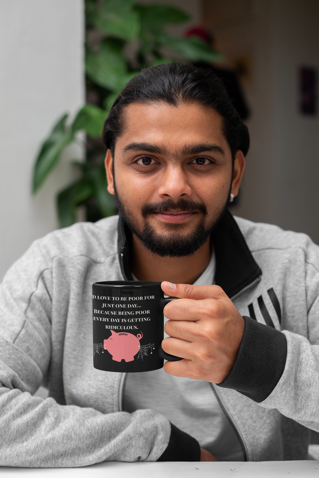 Being Poor Is Getting Ridiculous – Funny Piggy Bank Black Coffee Mug