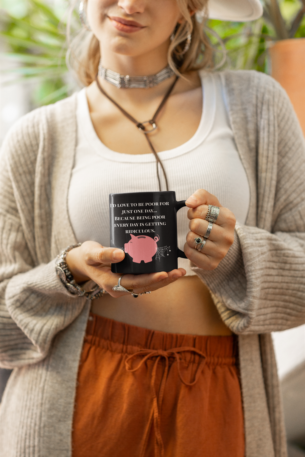 Being Poor Is Getting Ridiculous – Funny Piggy Bank Black Coffee Mug