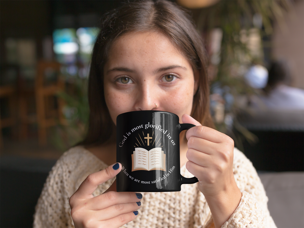 Christian Joy Mug – “God Is Most Glorified in Us” | Inspiring Faith & Daily Encouragement