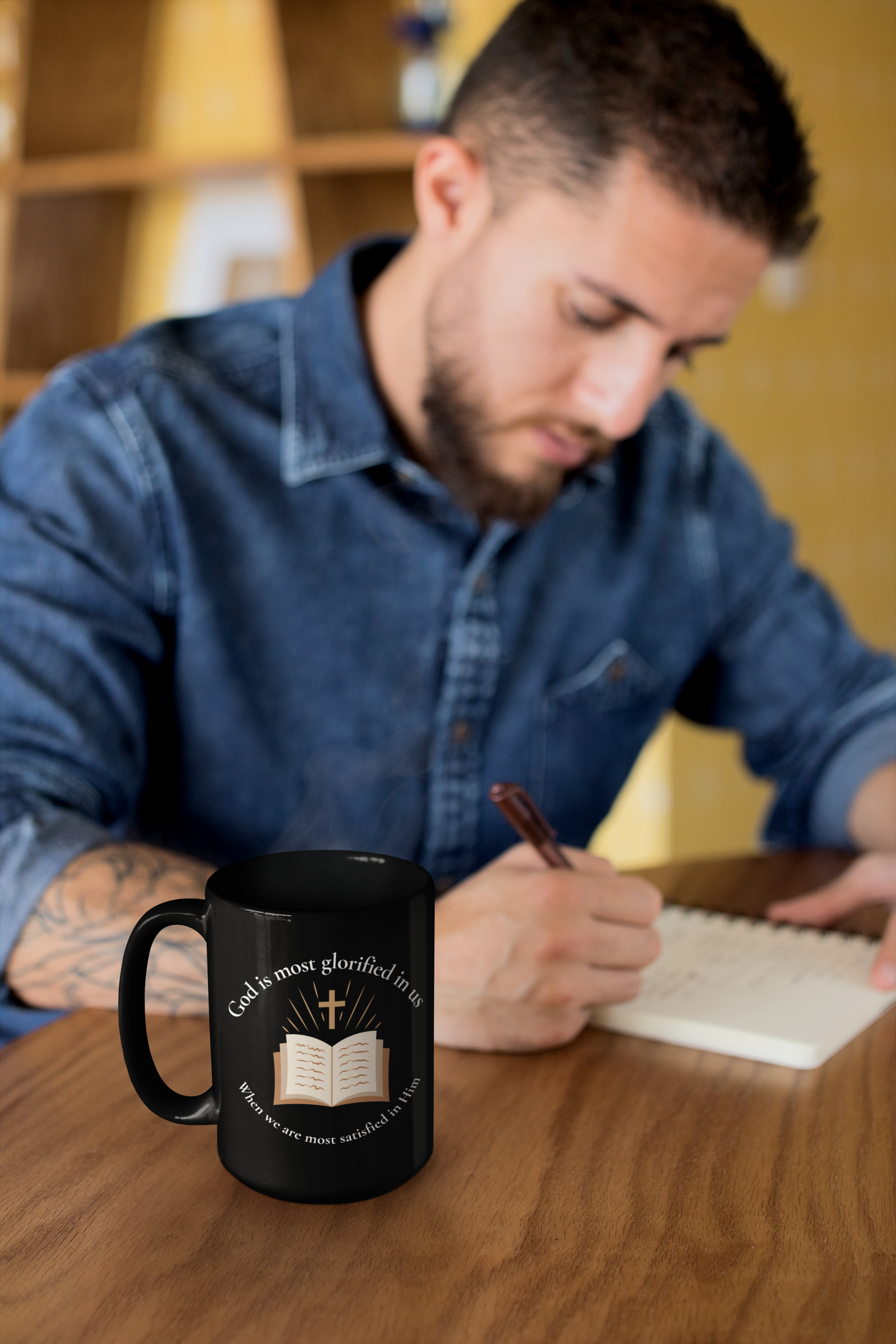 Christian Joy Mug – “God Is Most Glorified in Us” | Inspiring Faith & Daily Encouragement