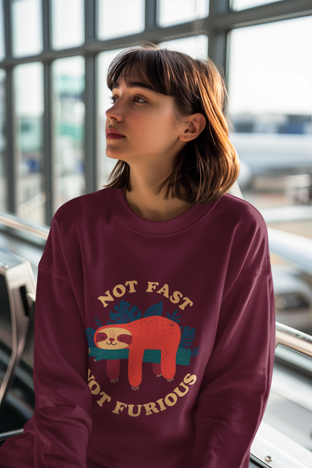 Not Fast Not Furious Sloth Sweatshirt – Cozy Funny Graphic Pullover for Everyday Comfort