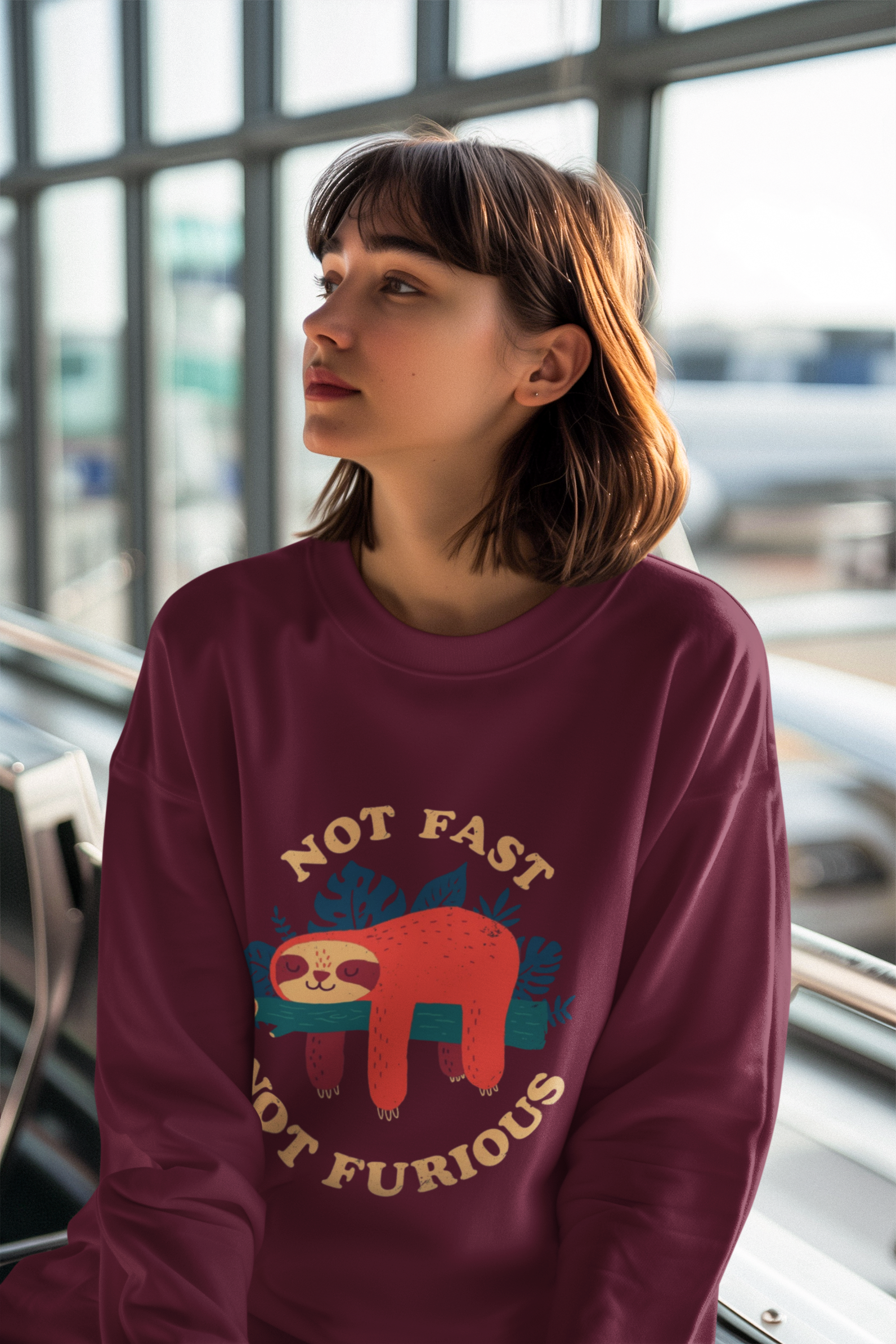 Not Fast Not Furious Sloth Sweatshirt – Cozy Funny Graphic Pullover for Everyday Comfort