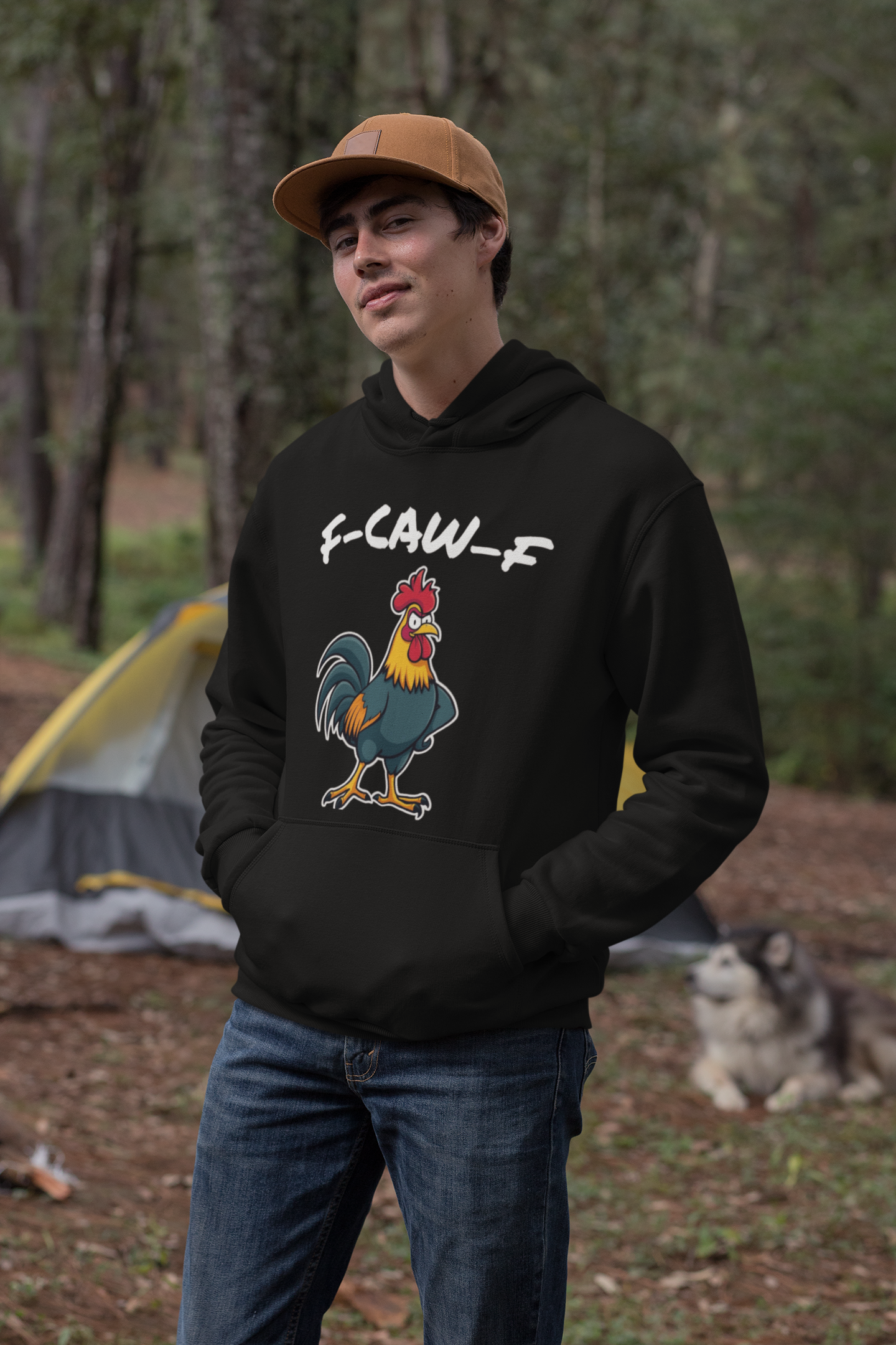 F-CAW-F Angry Rooster Hoodie – Funny Sarcastic Hoodie for Work & Everyday Wear