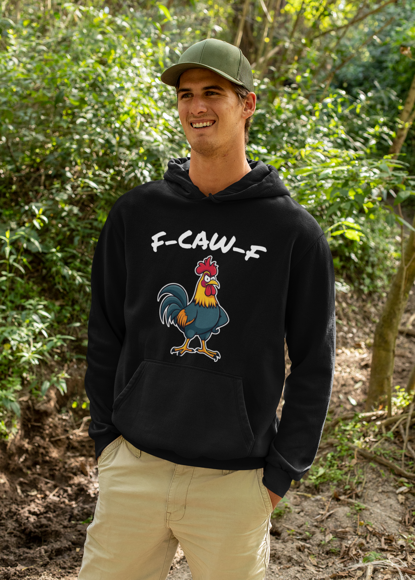 F-CAW-F Angry Rooster Hoodie – Funny Sarcastic Hoodie for Work & Everyday Wear