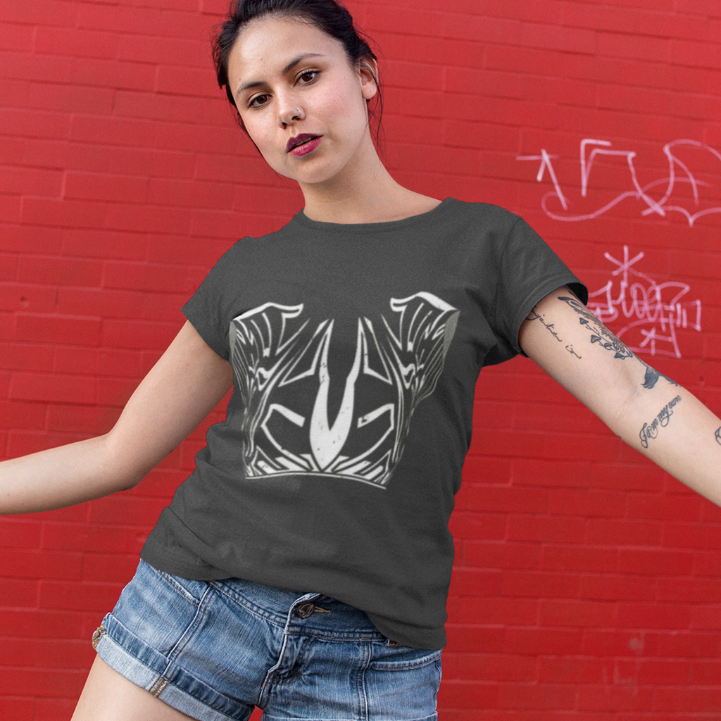 Tribal Chest Armor Graphic T-Shirt - Bold High-Contrast Streetwear Tee