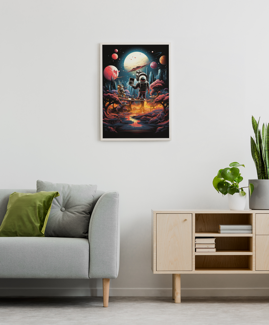 Galactic Explorers at Dawn – Retro Space Adventure Poster (3 Sizes)