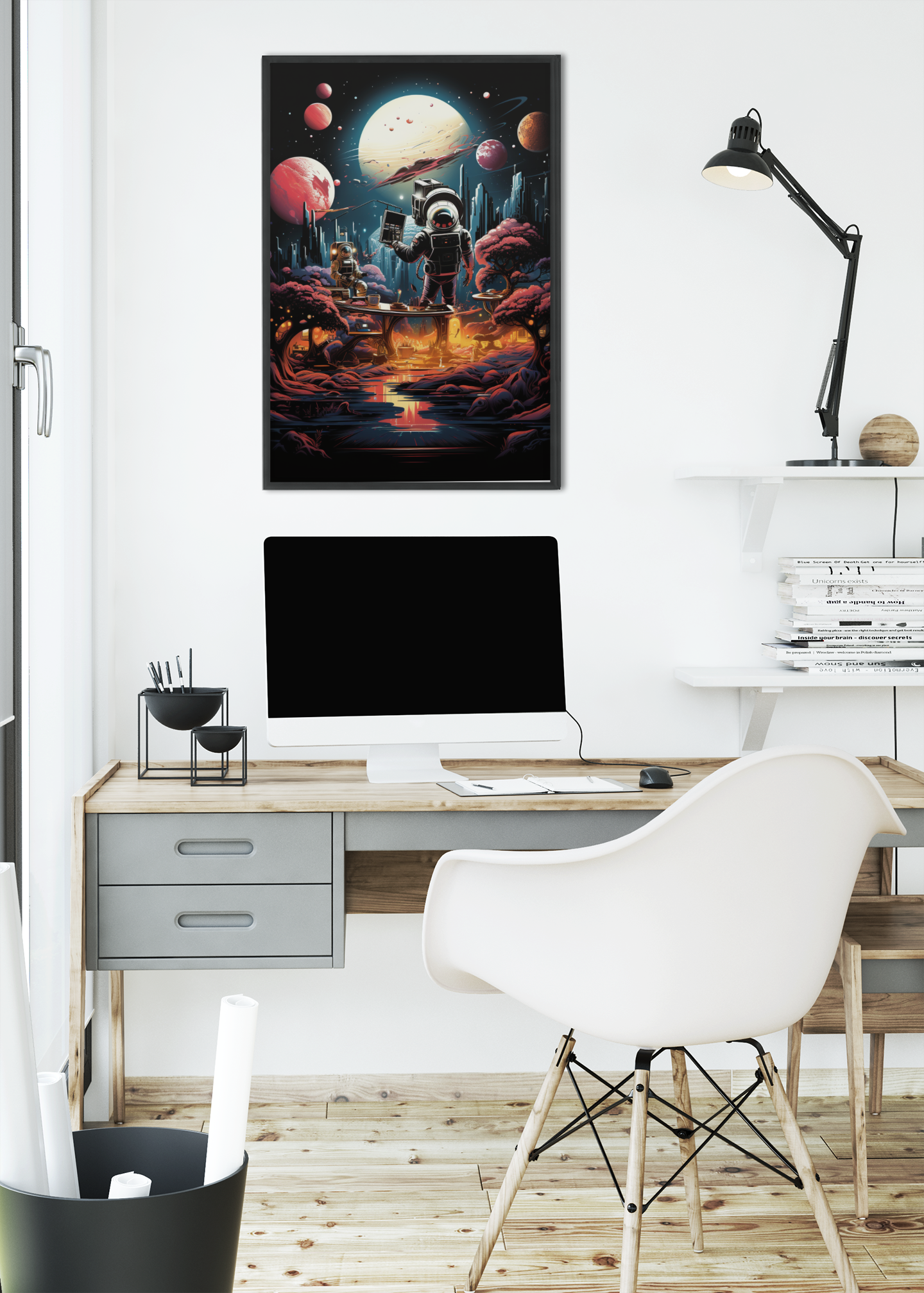 Galactic Explorers at Dawn – Retro Space Adventure Poster (3 Sizes)